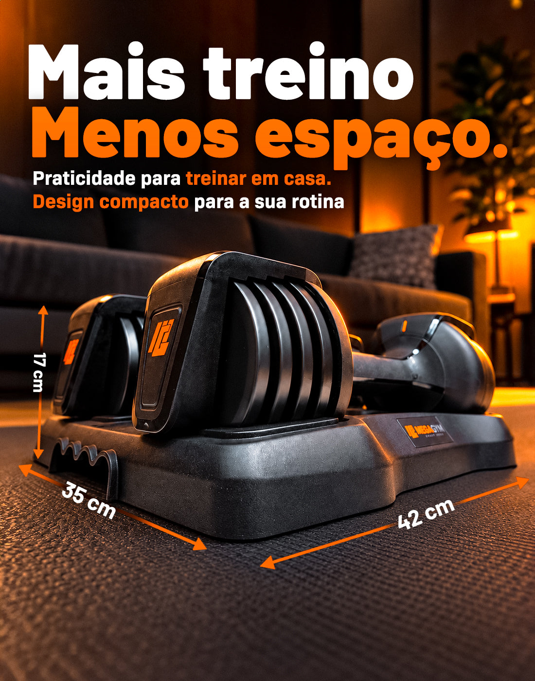 Par Halter Dumbbell Regulável Até 1 a 5,7Kg