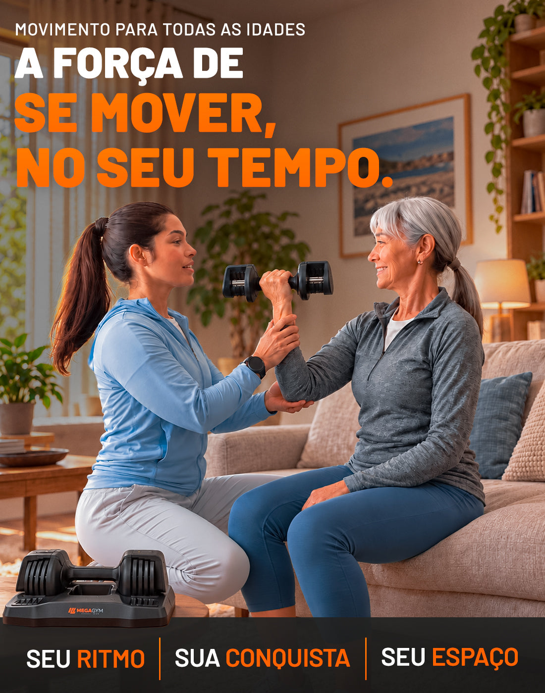 Par Halter Dumbbell Regulável Até 1 a 5,7Kg