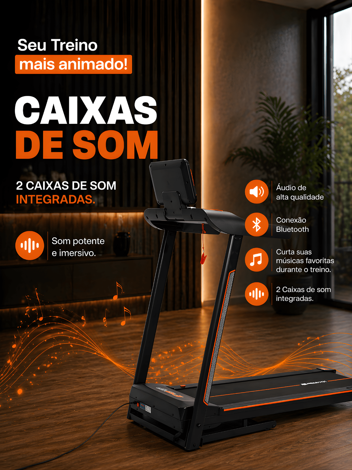 Esteira Ergométrica Elétrica Smart Pace 14km/h | Motor 2.5 HP | Bluetooth |Suporta até 120kg - MegaGym