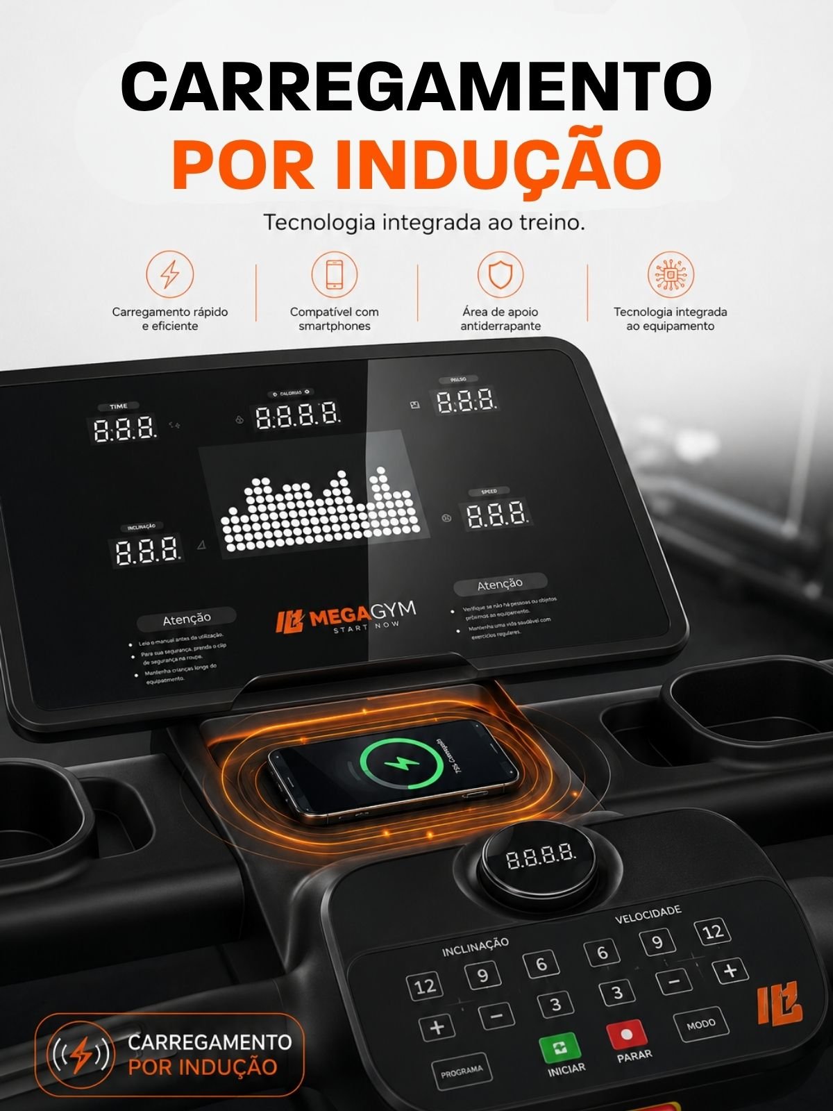 Esteira Profissional Infinity Pro | 25 km/h | Suporta 200 kg | Motor AC 6 HPP | Inclinação Automática com 25 Níveis - MegaGym