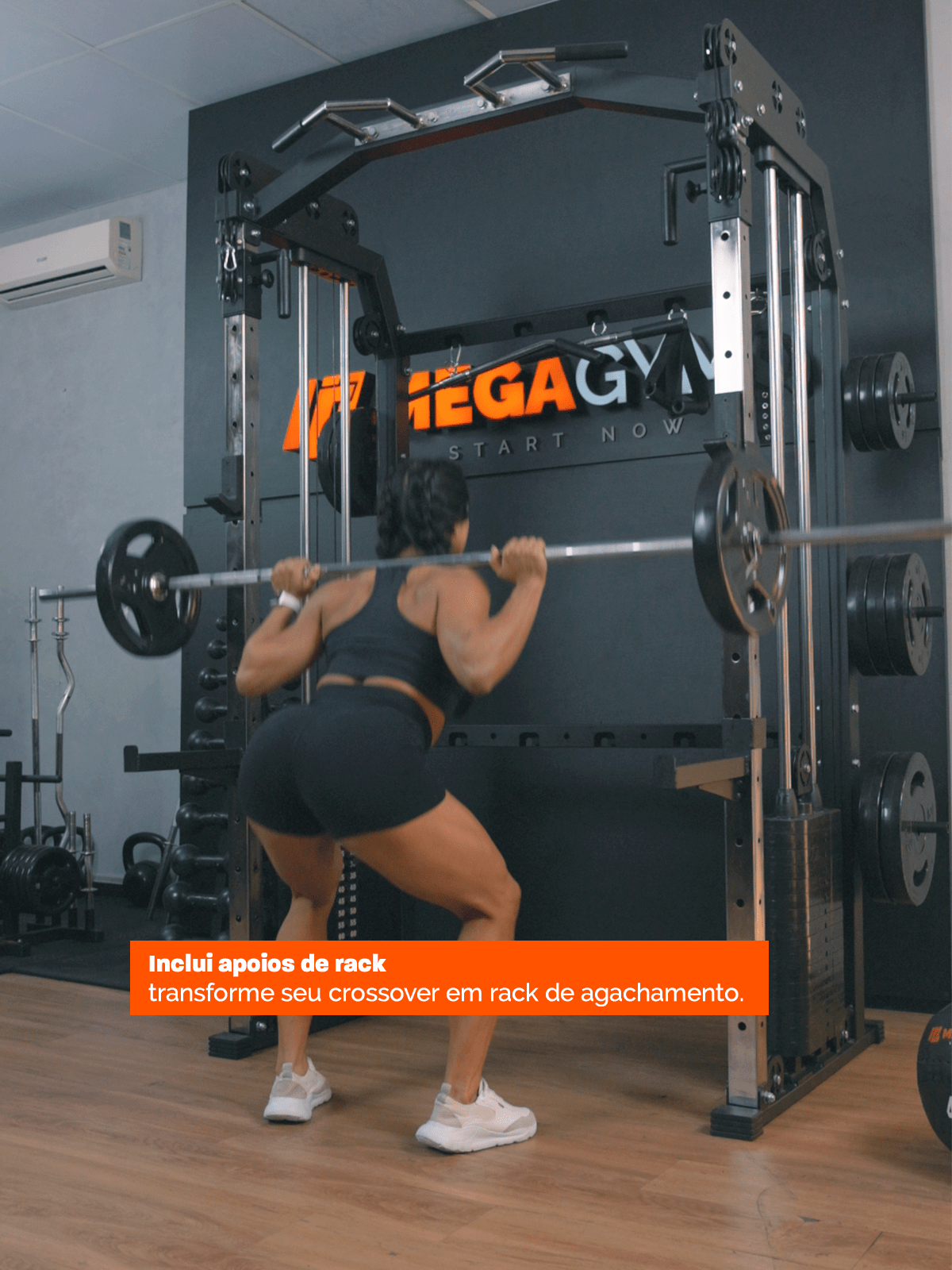 Estação Mega Rack Crossover Com Polia Móvel - MegaGym