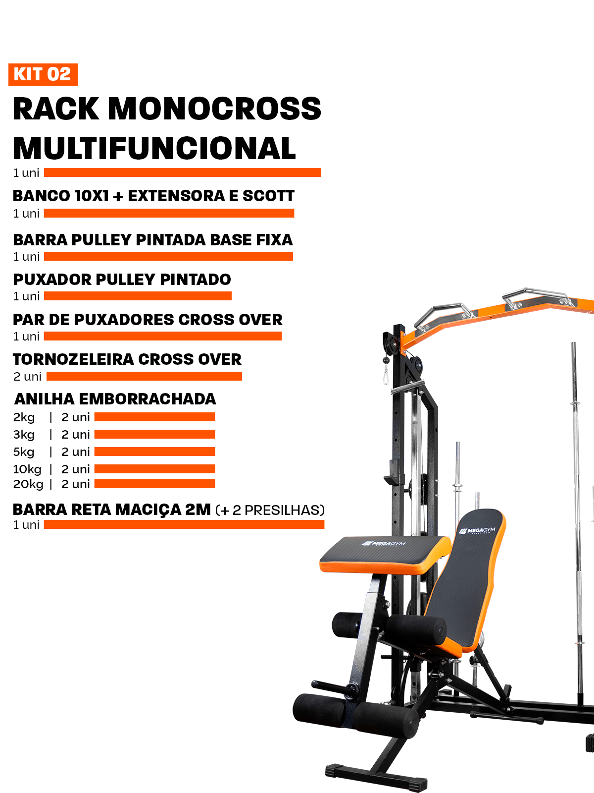 Kit 2 Rack Monocross Multifuncional - MegaGym