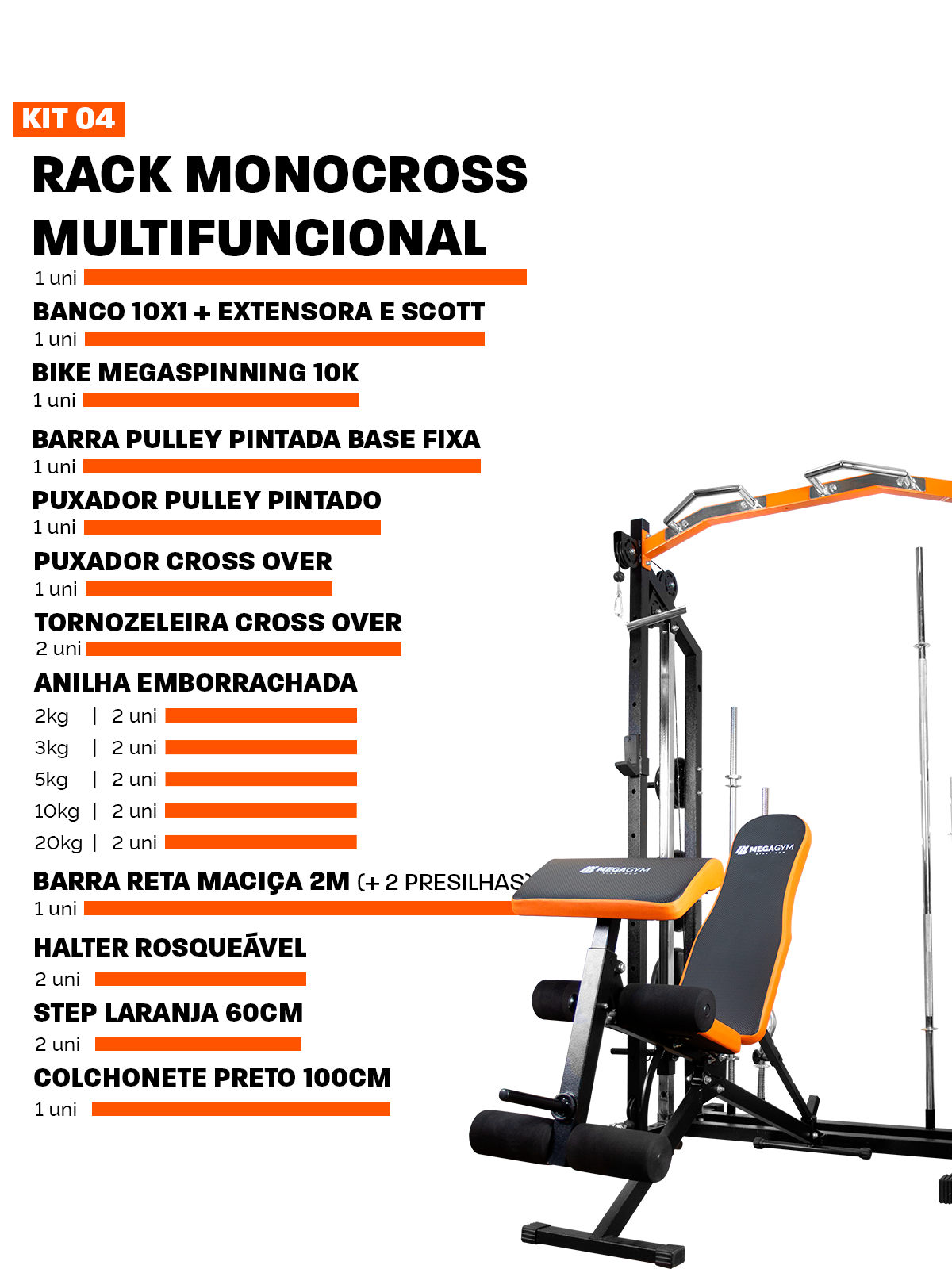 Kit 4 Rack Monocross Multifuncional