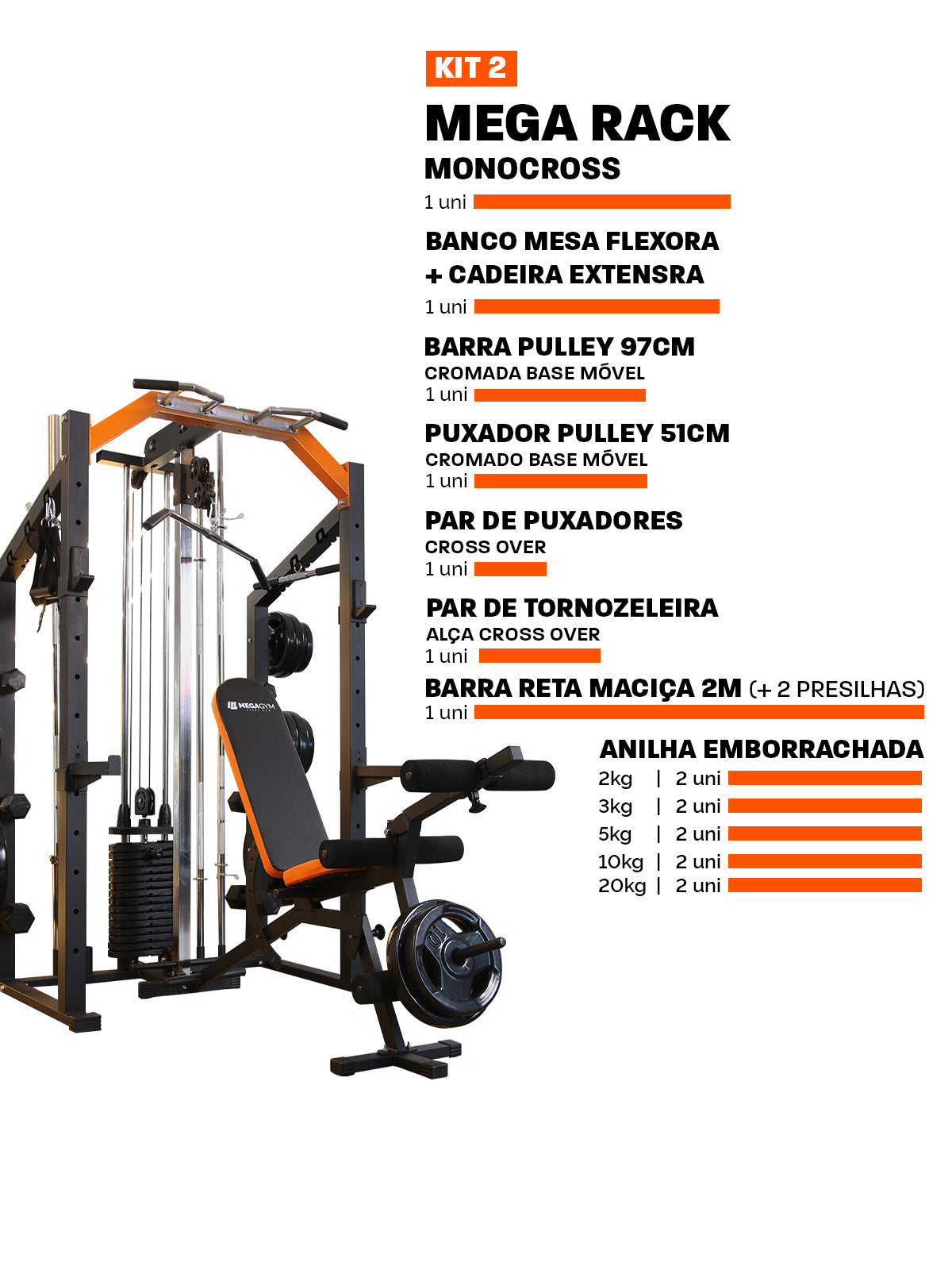 Estação De Musculação Mega Rack Full Com Polia Móvel Flutuante