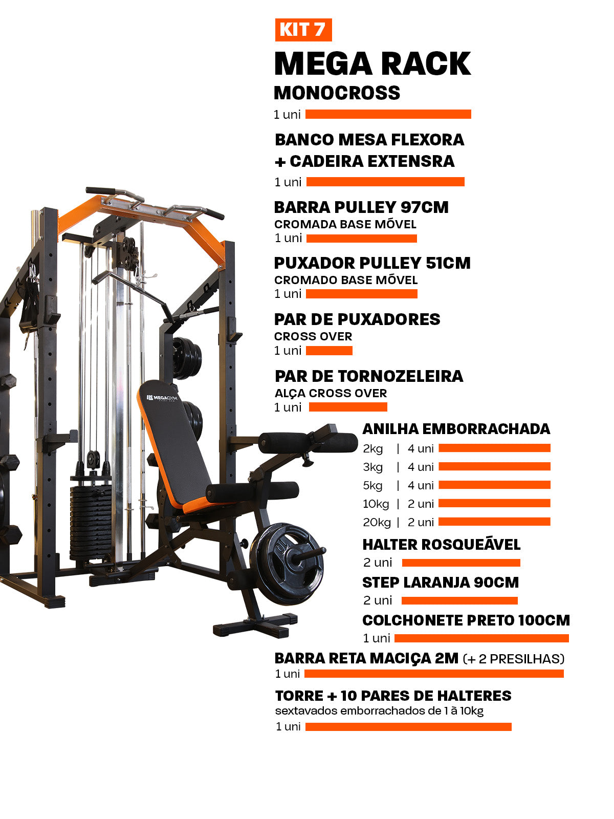 Estação De Musculação Mega Rack Full Com Polia Móvel Flutuante