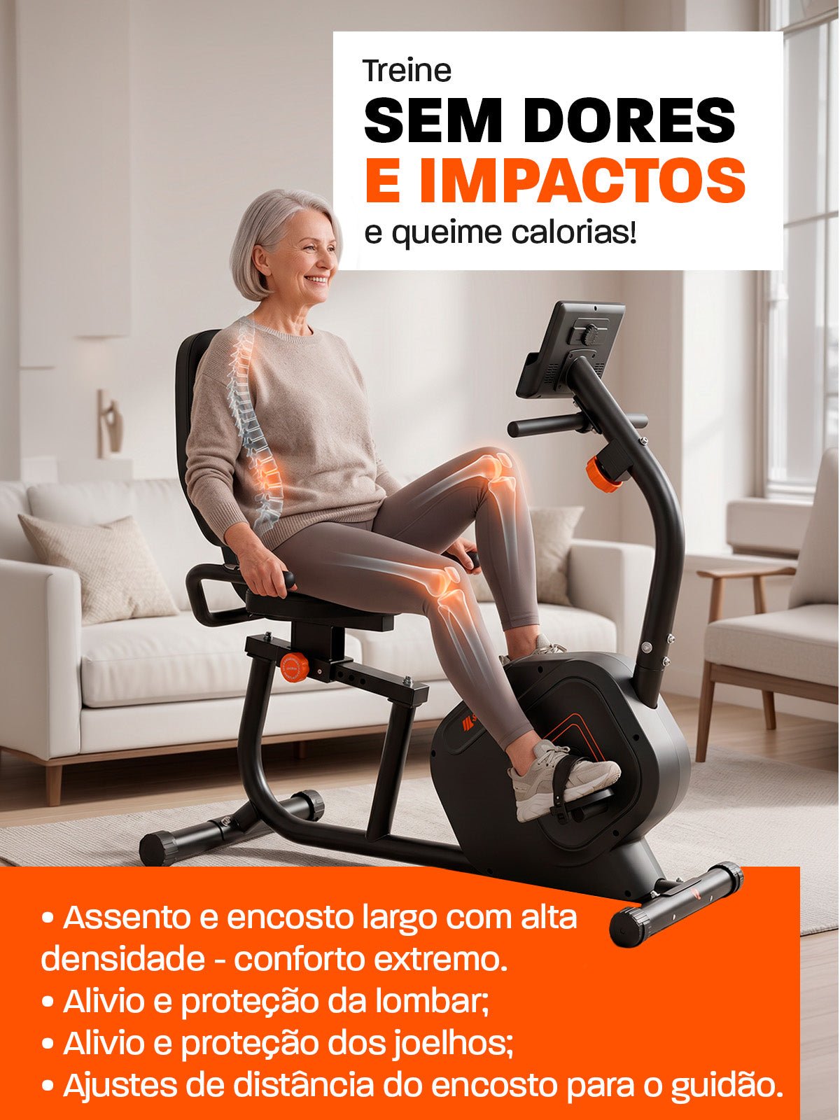 Bike Horizontal Magnética MegaGym Soft Ride 3000 - MegaGym