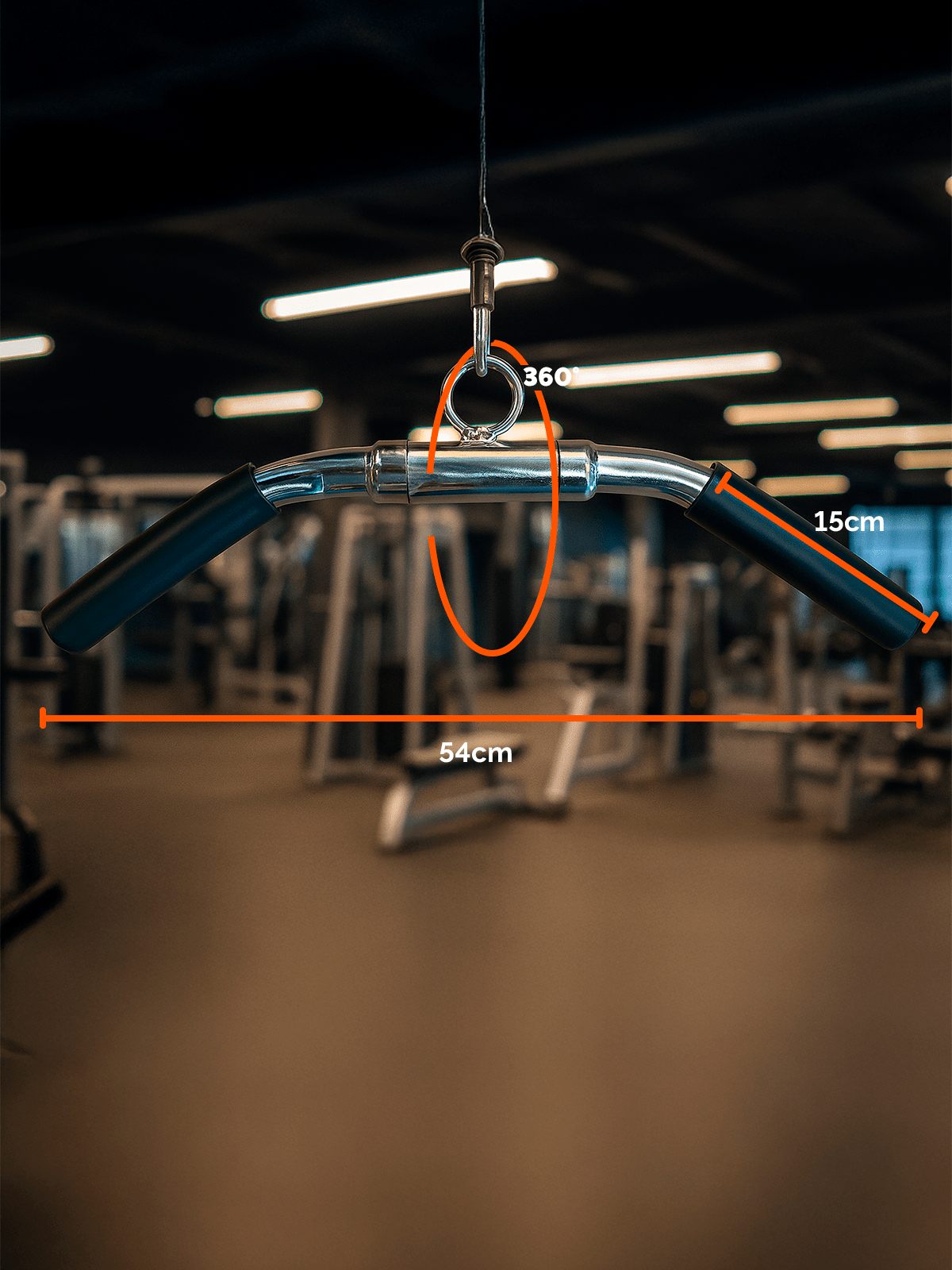 Puxador Pulley Curvado 50 cm Articulado Cromado - MegaGym