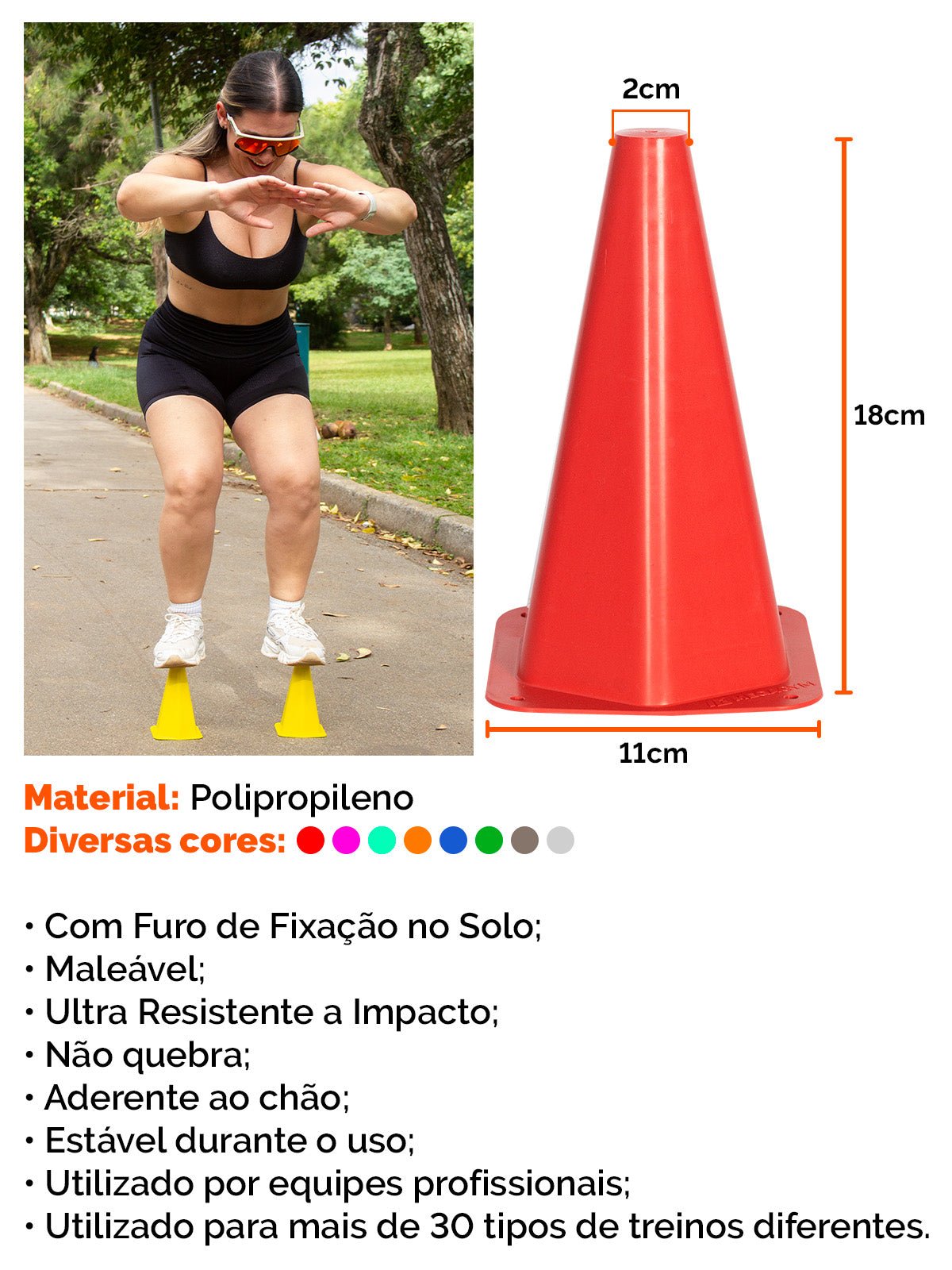 Kit Funcional Agilidade Cones + Chapéus + Escada Para Treino Completo - MegaGym