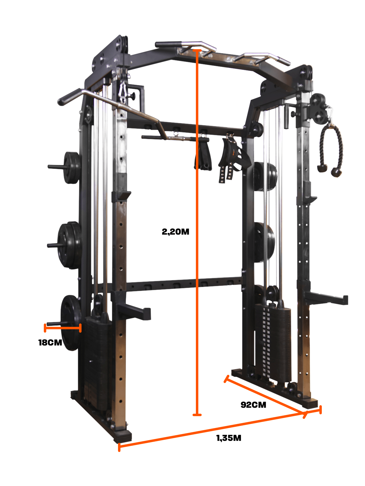 Estação Mega Rack Crossover Com Polia Móvel - MegaGym