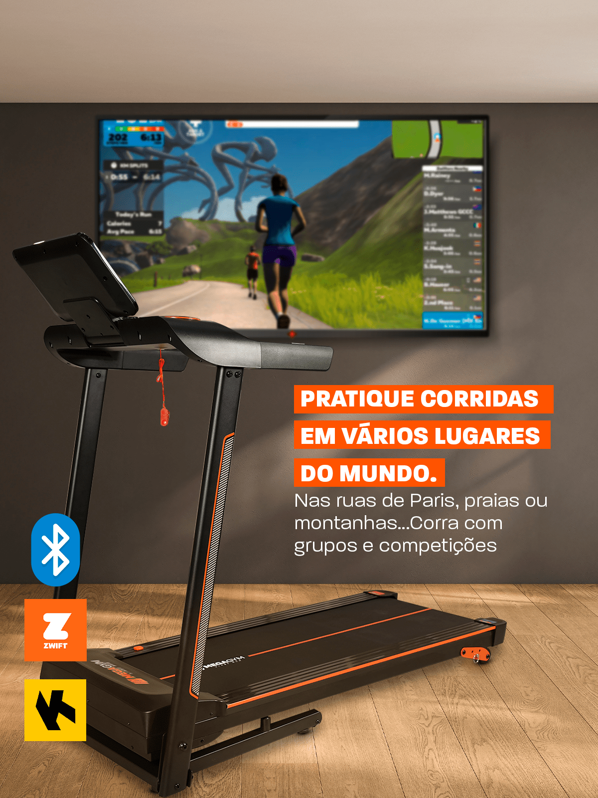 Esteira Ergométrica Elétrica Smart Pace 14km/h | Motor 2.5 HP | Bluetooth |Suporta até 120kg - MegaGym