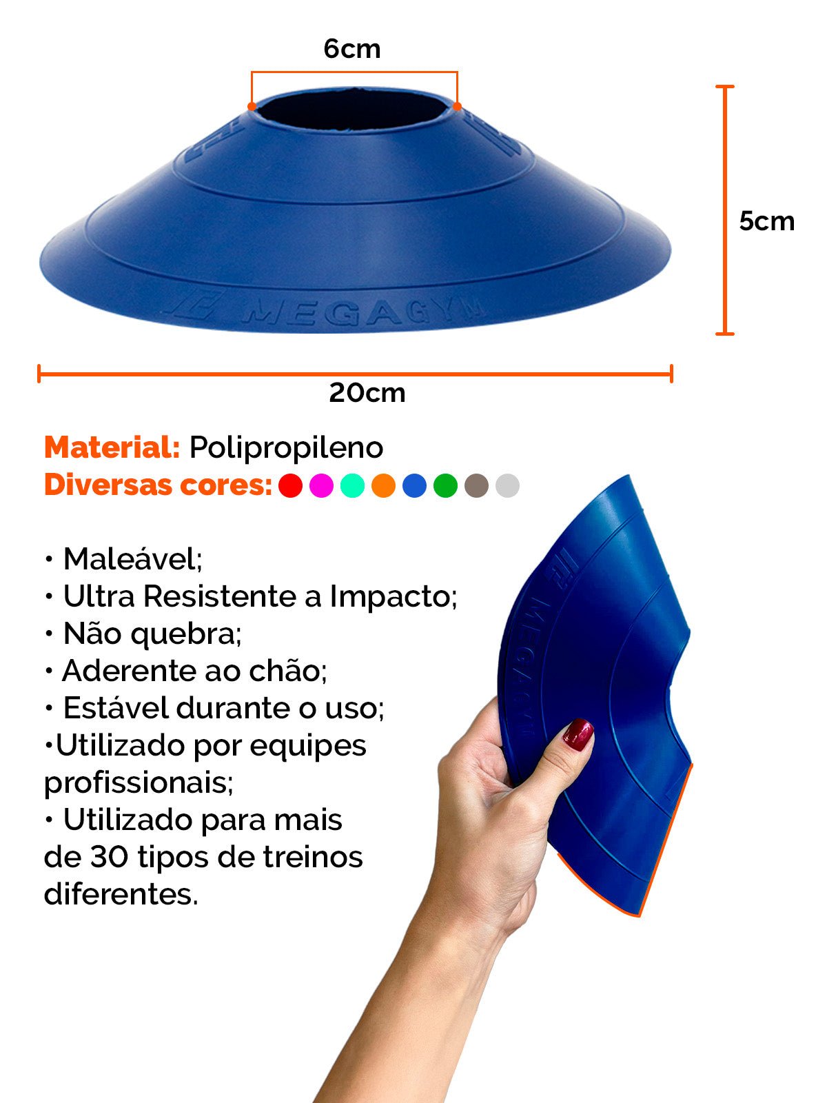 Kit Funcional Agilidade Cones + Chapéus + Escada Para Treino Completo - MegaGym