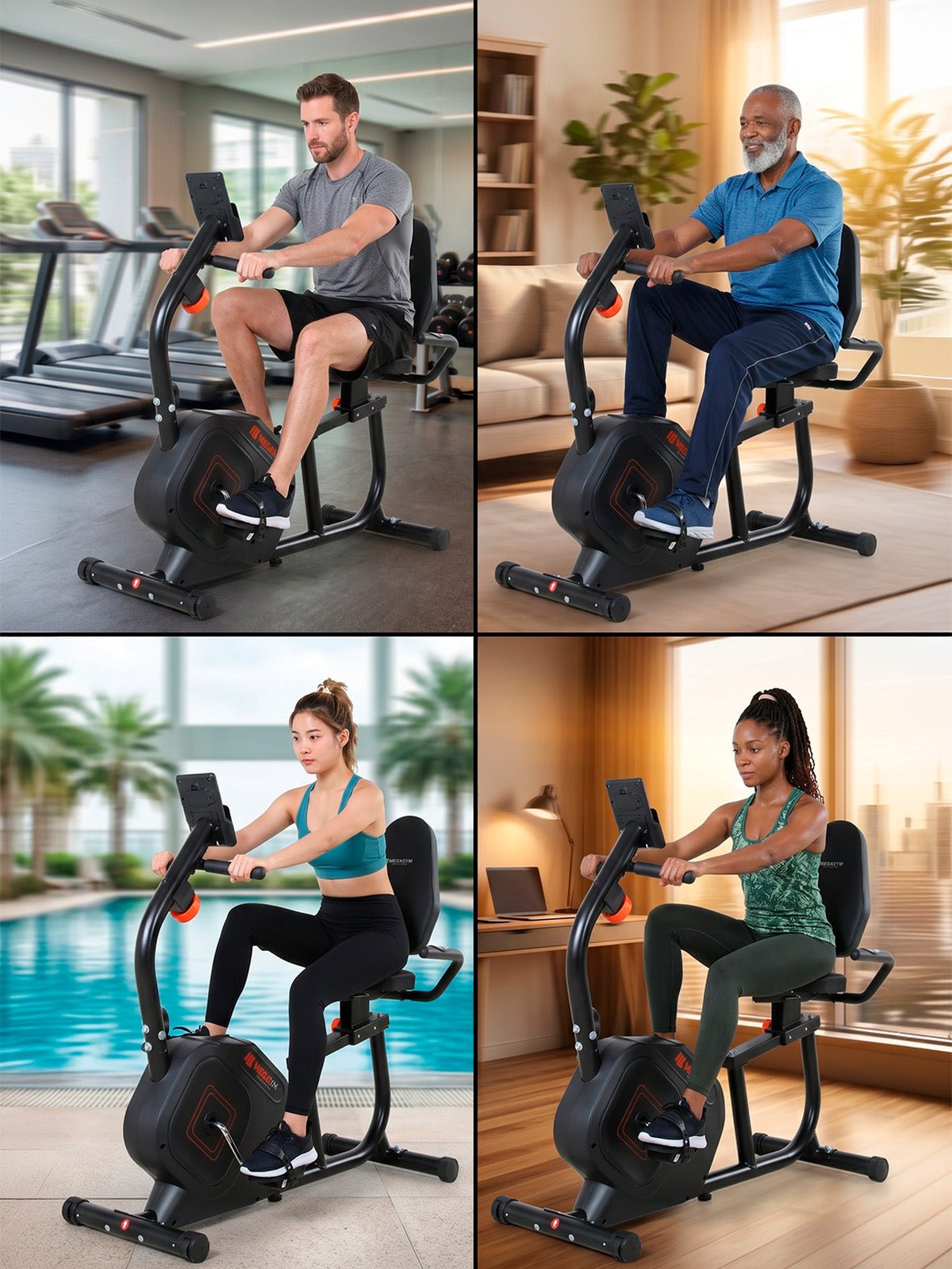 Bike Horizontal Magnética MegaGym Soft Ride 3000 - MegaGym