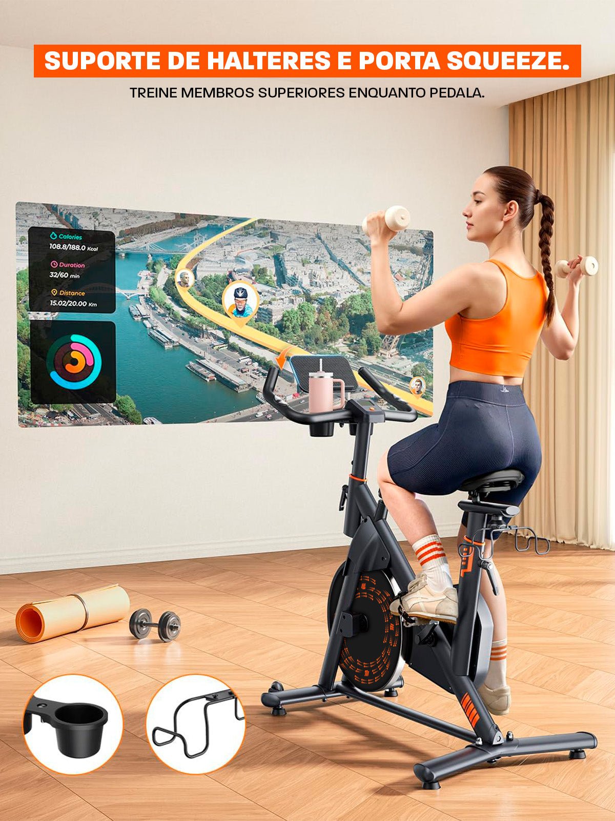 Bicicleta Ergométrica Smart Magnetic 6K | Disco 6Kg | Resistência Magnética - MegaGym