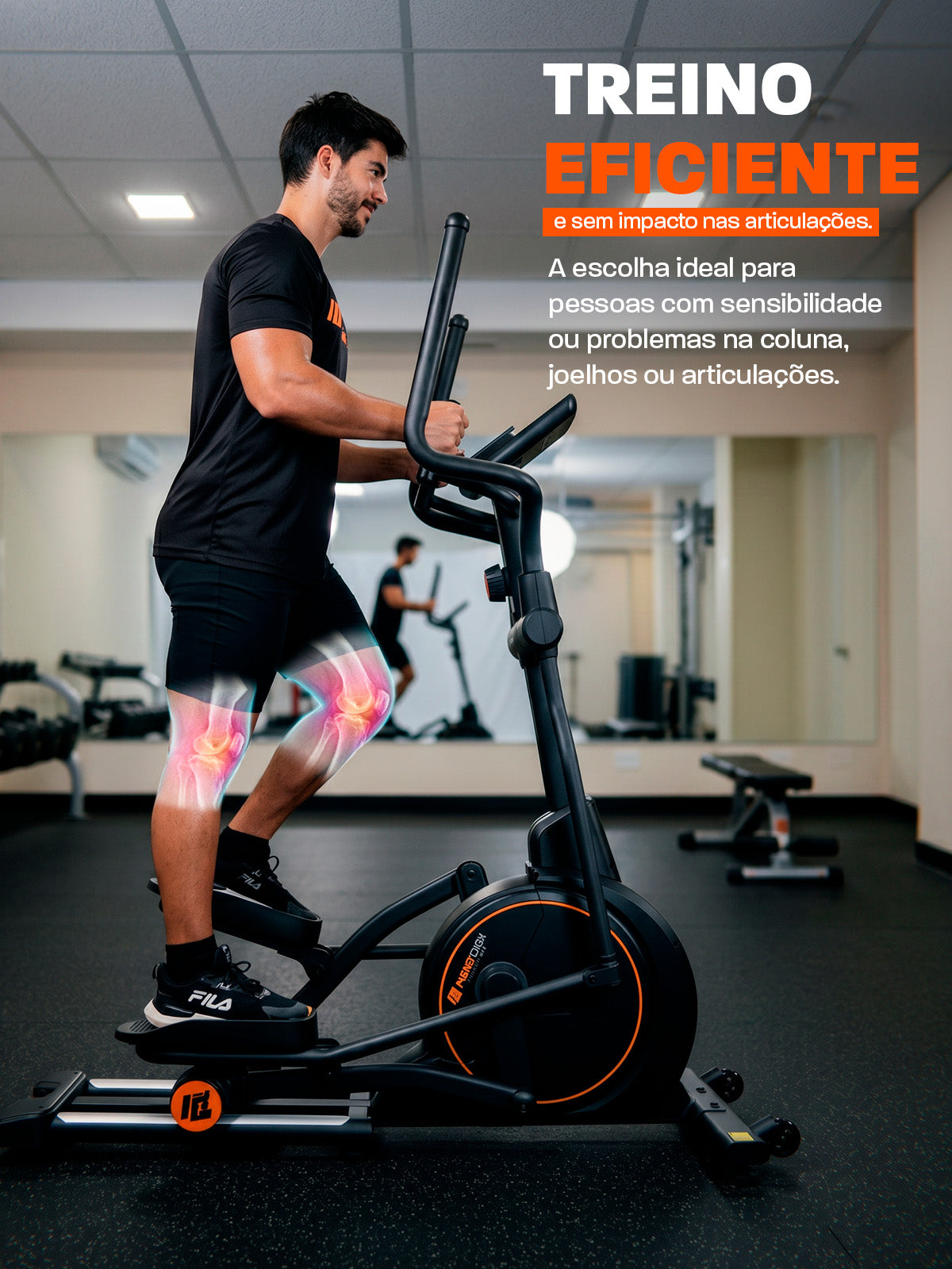 Aparelho Elíptico Magnético Semiprofissional M5000 | Resistência Magnética | Suporta 120 Kg | Robusto e Estável - MegaGym