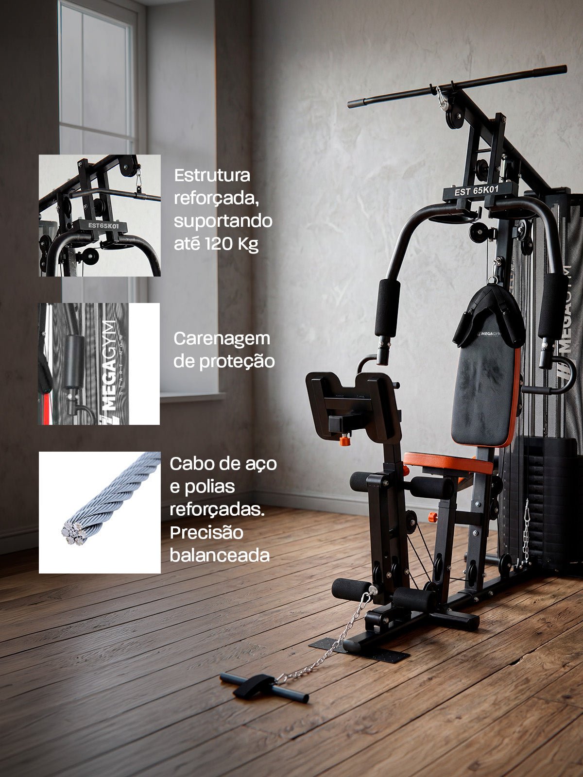 Estação de Musculação Multifuncional UrbanFit 65k - MegaGym
