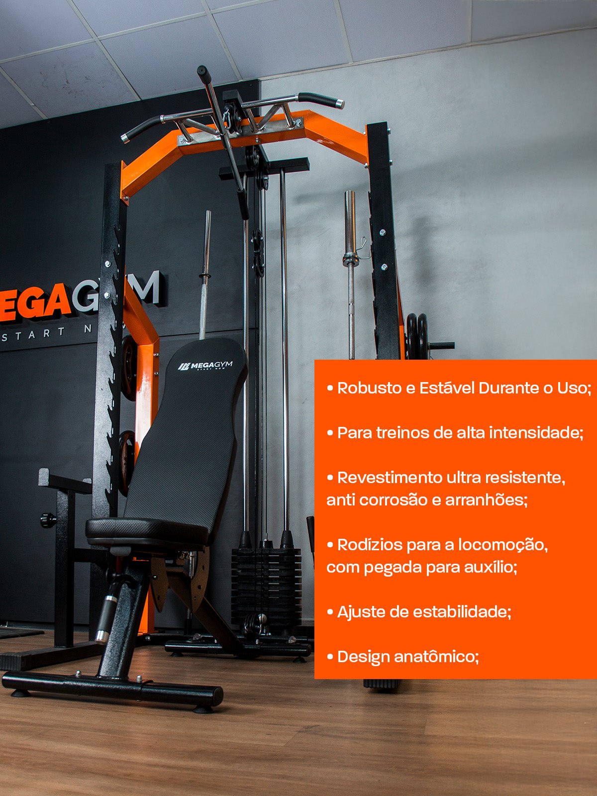 Banco Livre Ajustável Profissional M1 - MegaGym