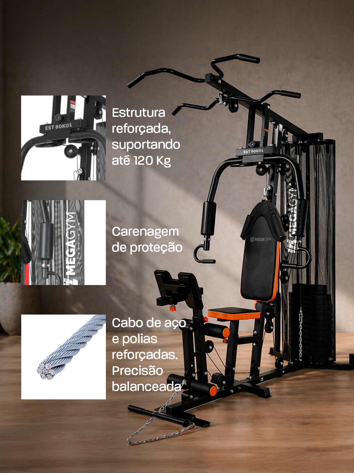 Estação de Musculação Multifuncional UrbanFit 80K