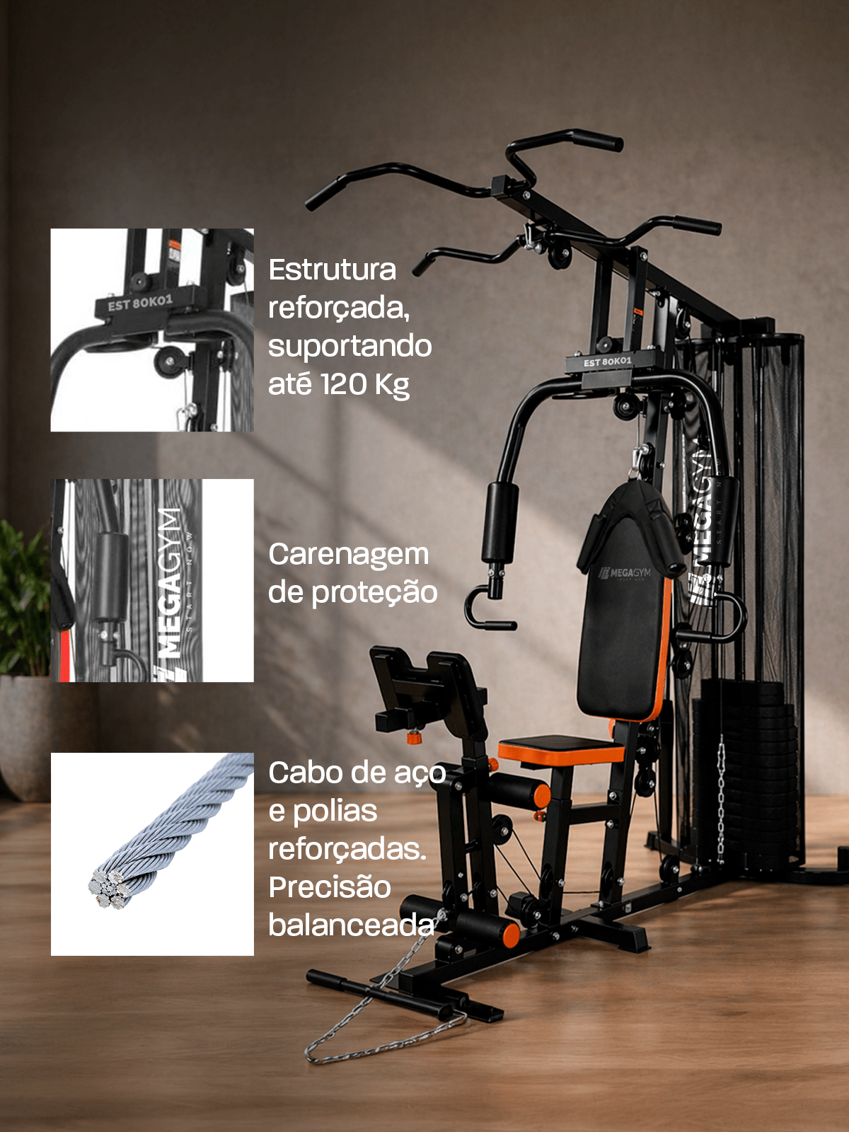 Estação de Musculação Multifuncional UrbanFit 80K - MegaGym