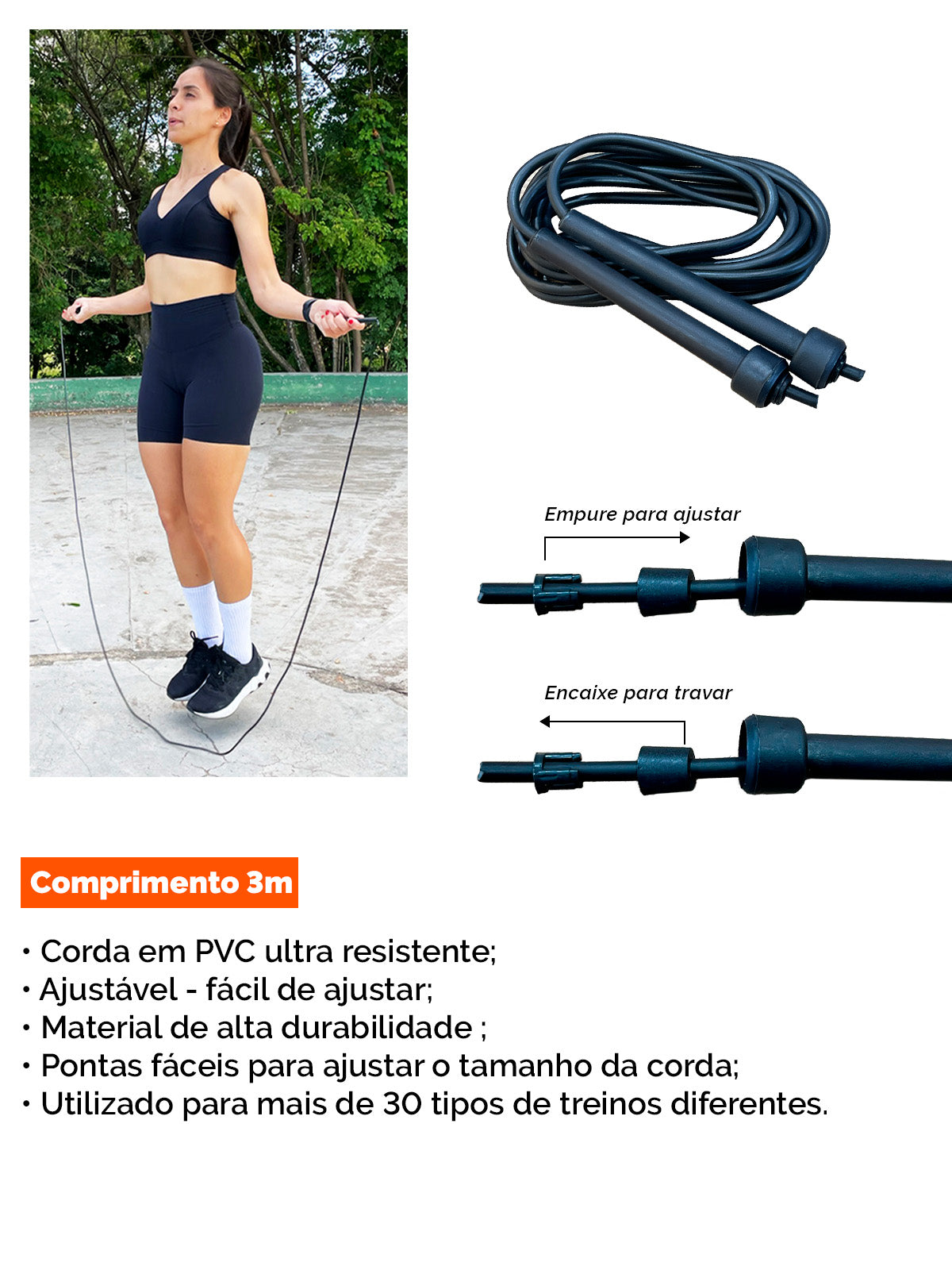 Corda de Pular PVC (Skipping Rope) 3,00m