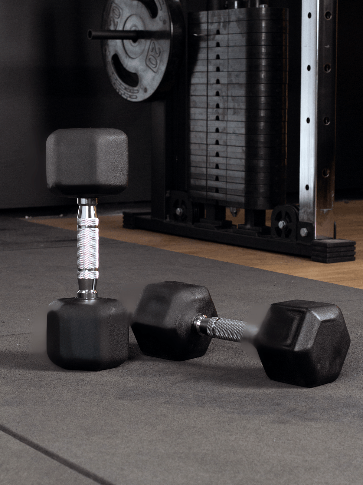 Kit Pares de Halteres Sextavados 12 kg a 30 kg Dumbbells com Pegada Cromada - MegaGym