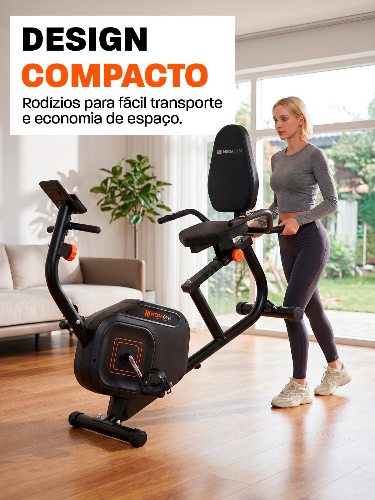 Bike Horizontal Magnética MegaGym Soft Ride 3000 - MegaGym