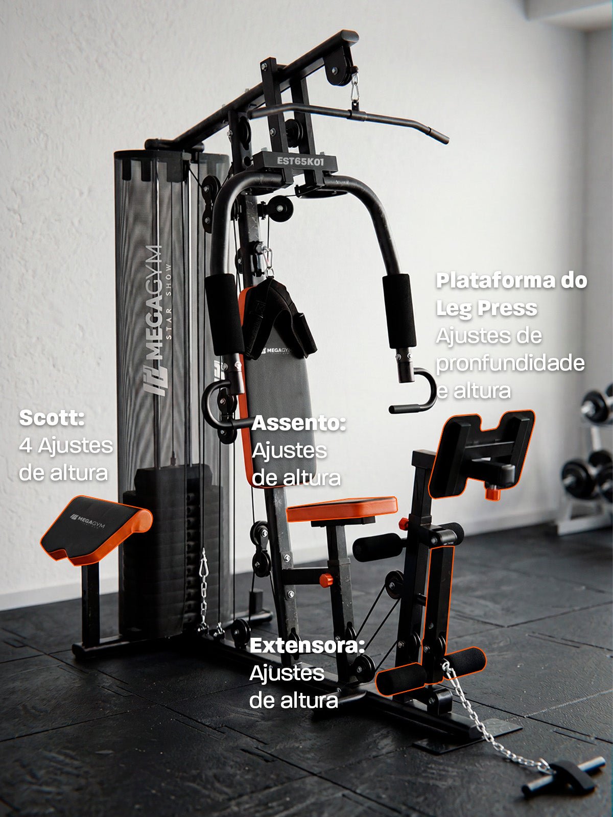 Estação de Musculação Multifuncional UrbanFit 65k - MegaGym