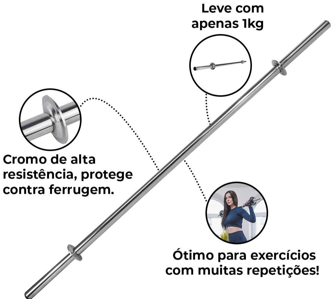 Barra Body Pump 1,20M Cromada-MEGAGYM