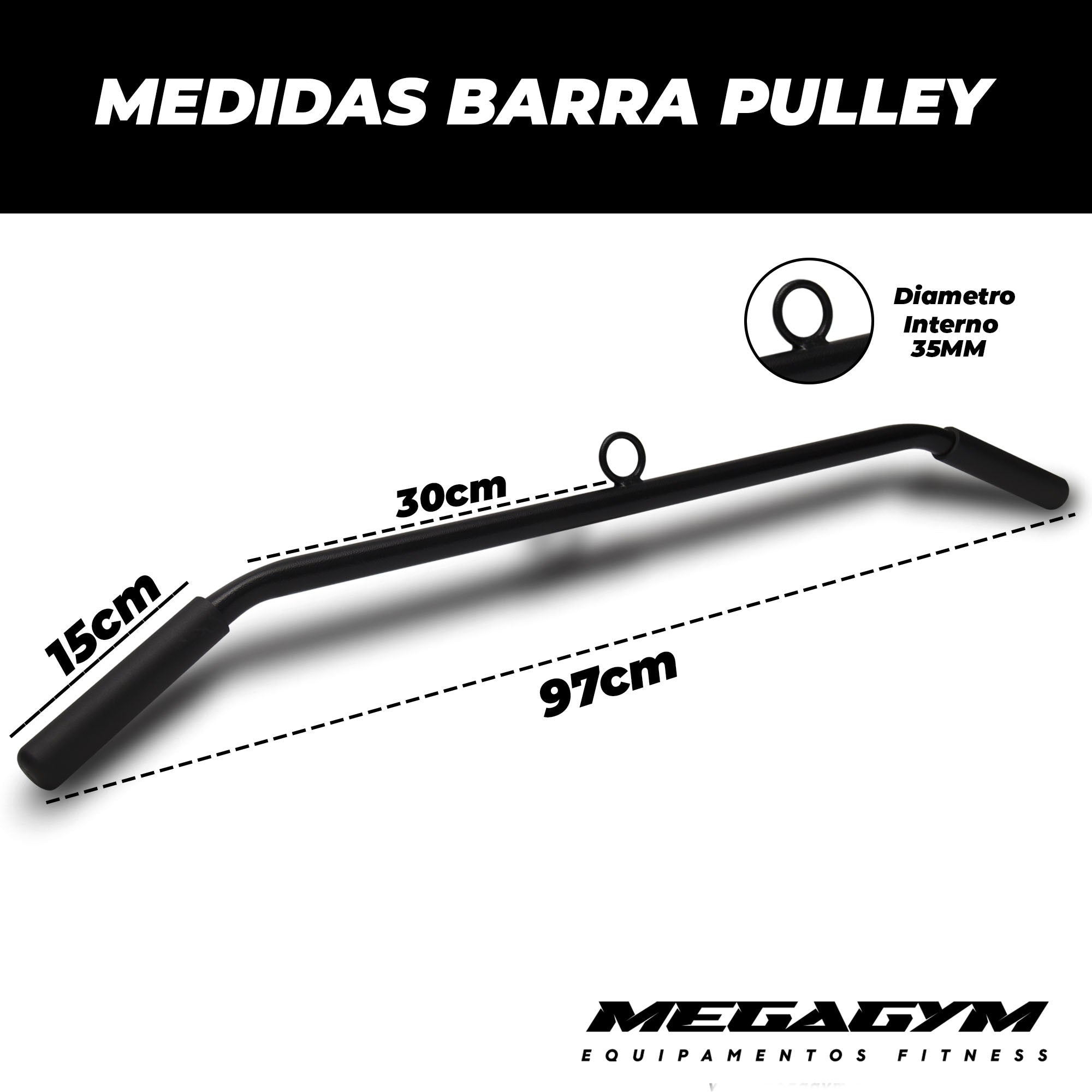 Barra Pulley Base Fixa Para Musculação Dorsal-MEGAGYM