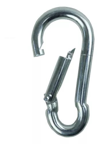 Mosquetão Com Trava Por Pressão Cromado - MegaGym