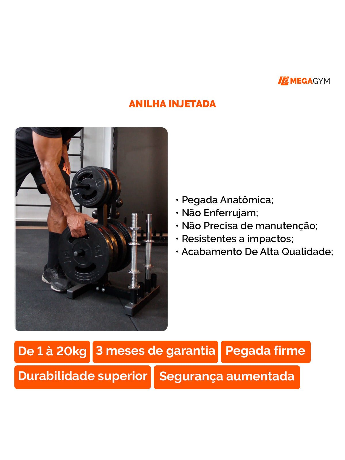 Anilha Injetada De Academia - MegaGym