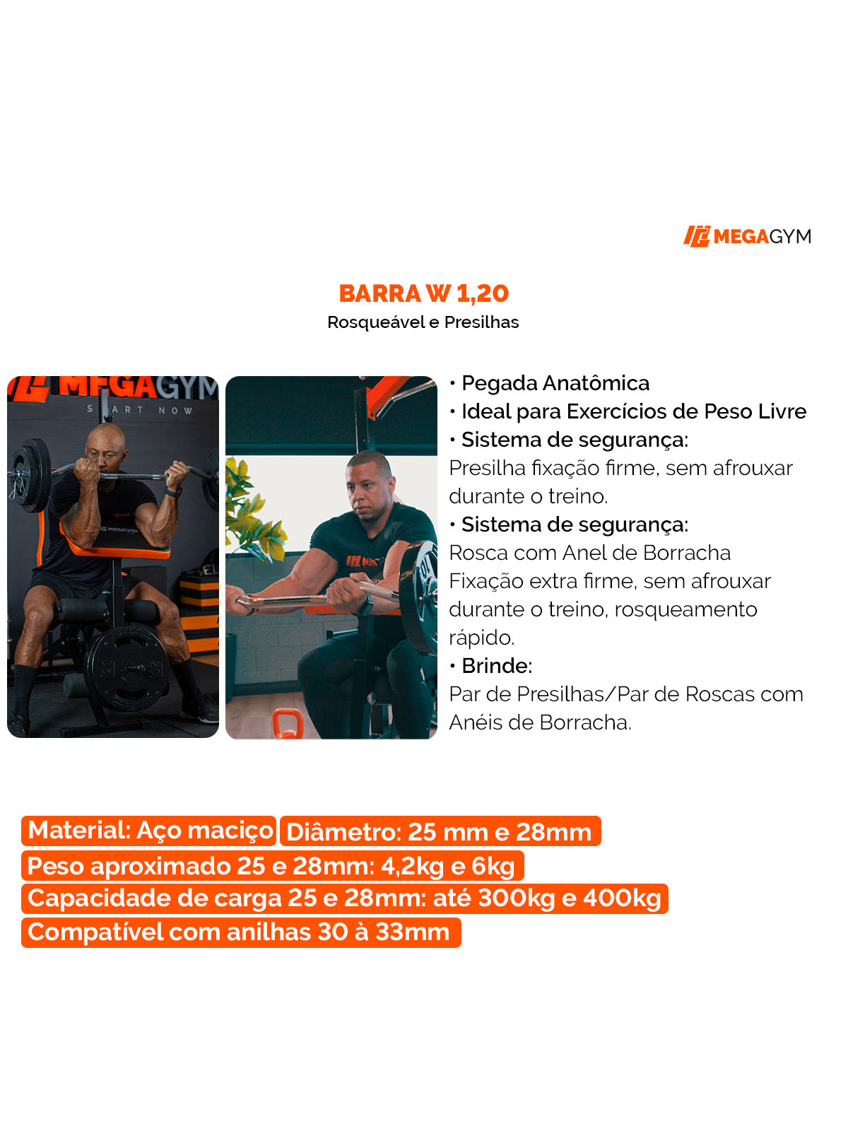 Barra Maciça W 1,20M Cromada