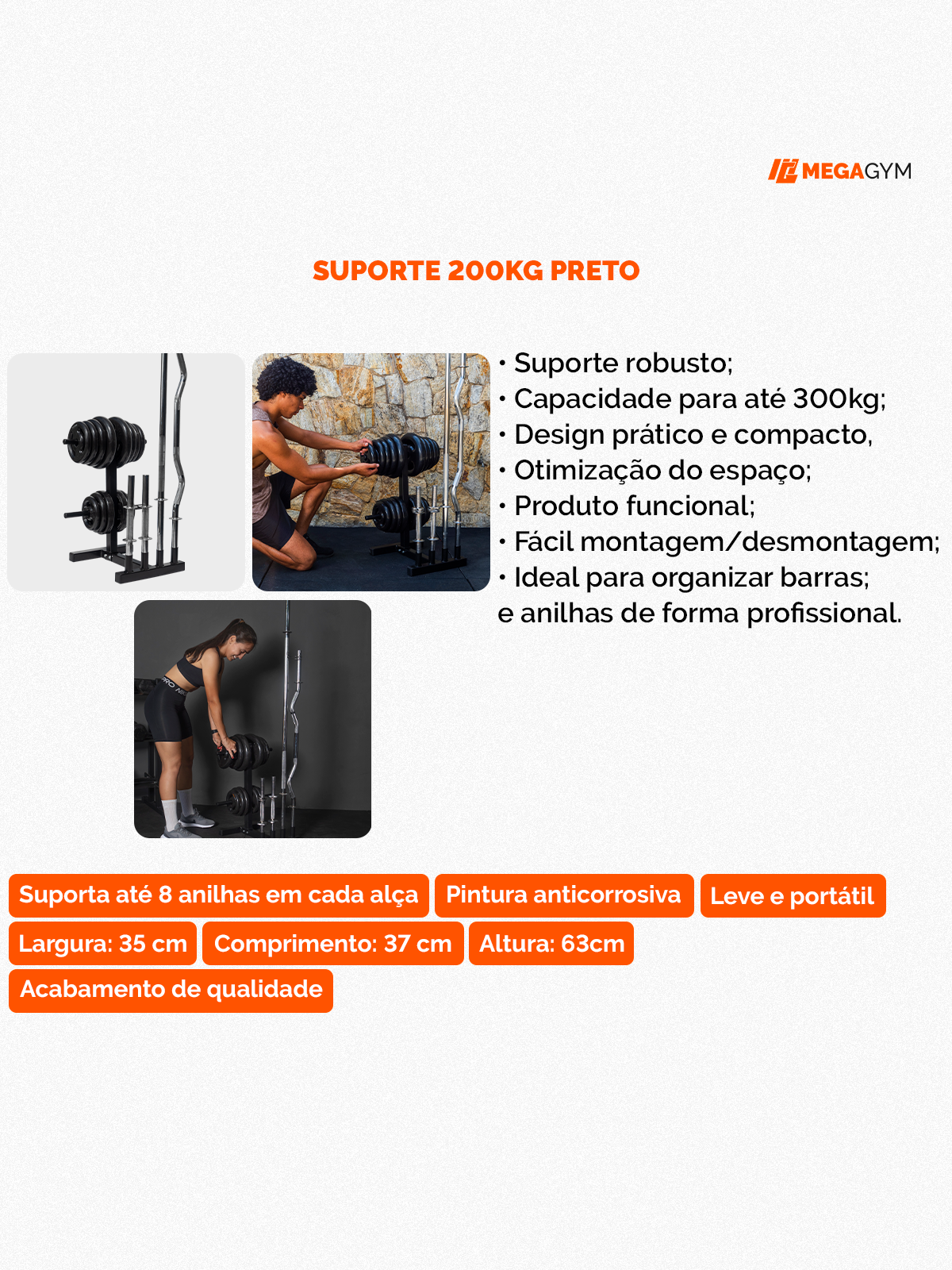 Suporte Profissional P/ Barras E Anilhas 300kg
