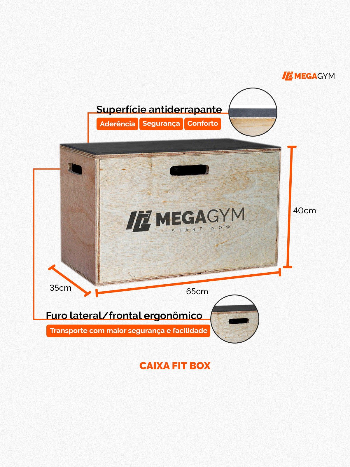 Caixa De Salto Organizadora Fit Box 40cm X 65cm X 35cm