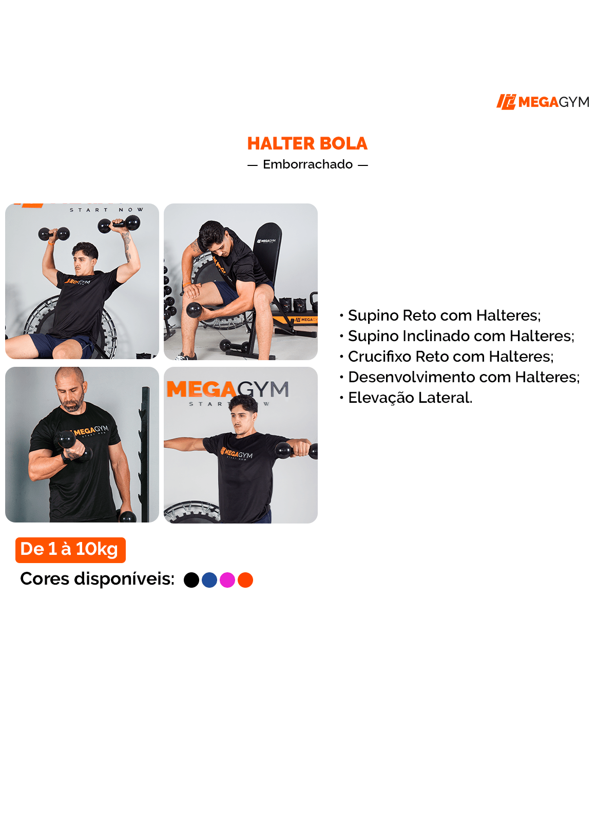 Halter Bola Emborrachado - MegaGym