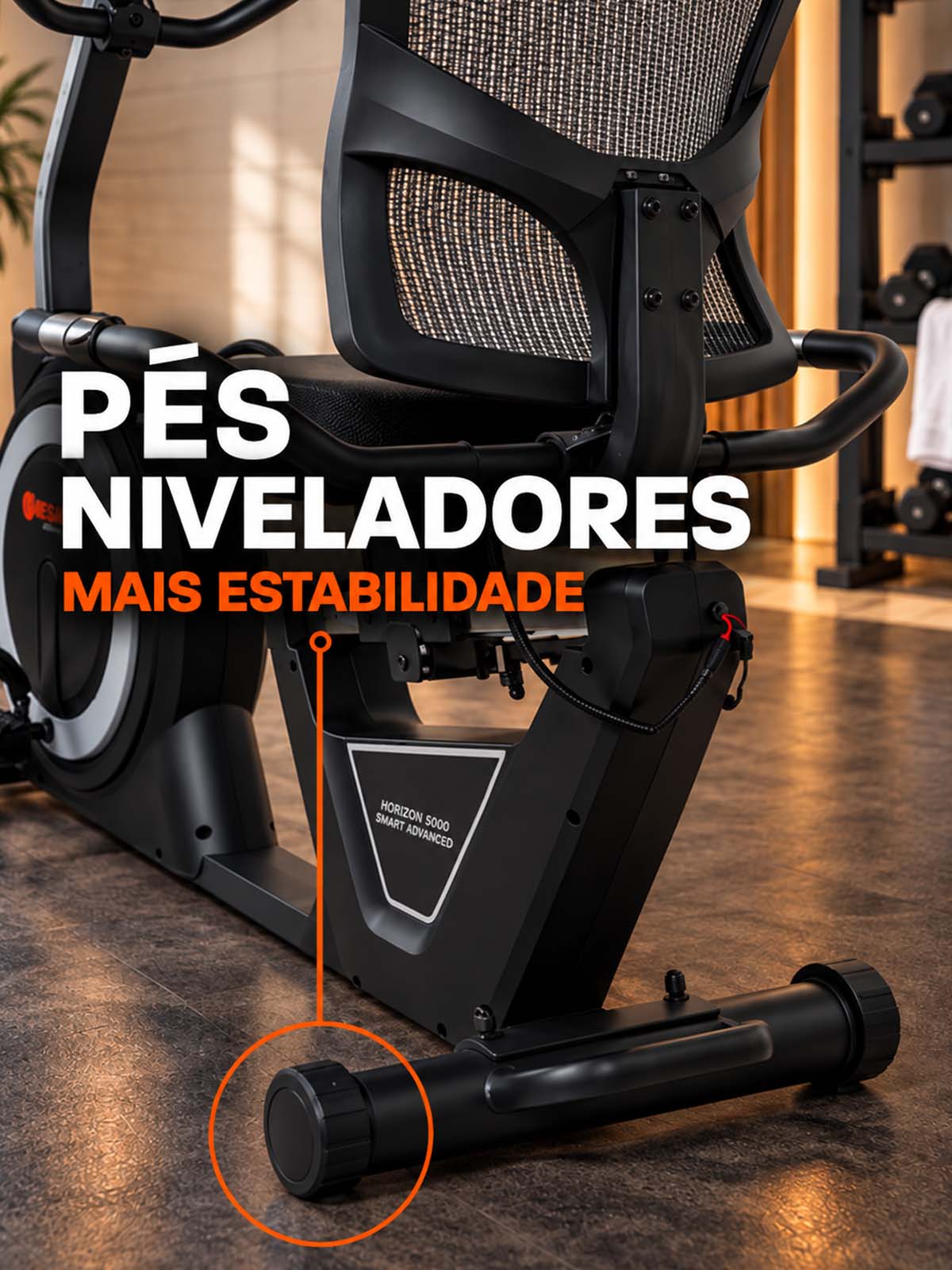 Bike Horizontal Horizon 5000 Smart Advanced | Ajuste Automático de Carga | Bluetooth | Resistência Magnética | Suporta 130Kg