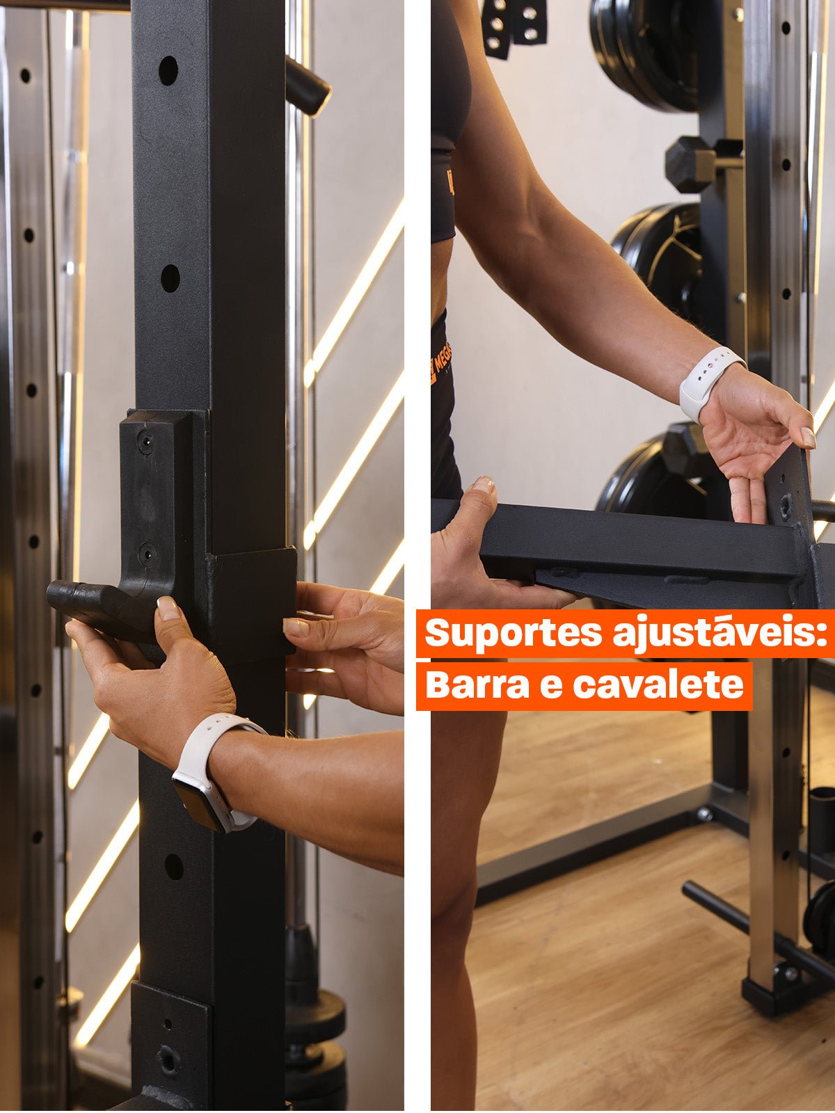 Kit 2 Estação De Musculação Mega Rack Full Com Polia Móvel Flutuante - MegaGym