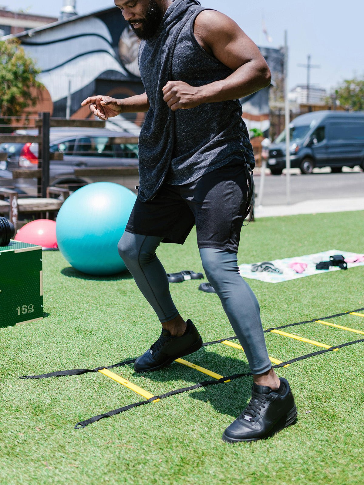 Escada De Agilidade Com Degraus Ajustáveis Para Treino Funcional - MegaGym