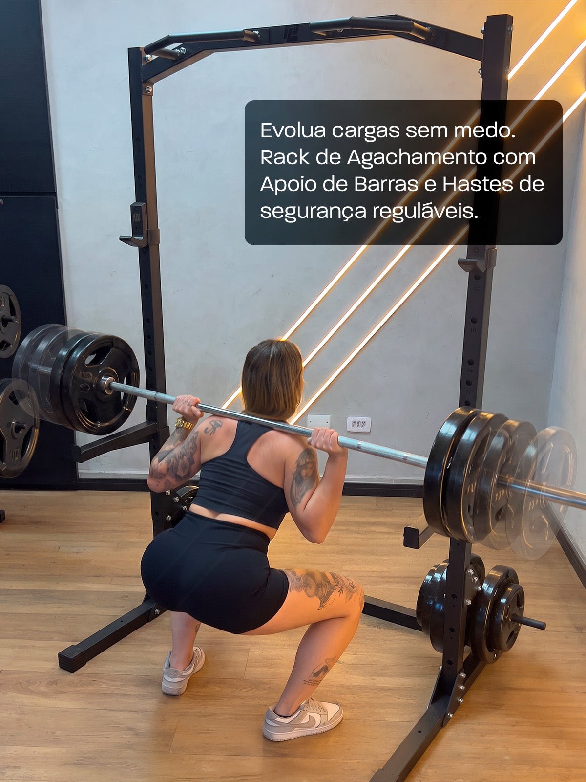 Power Rack Gaiola de Agachamento e Supino - MegaGym
