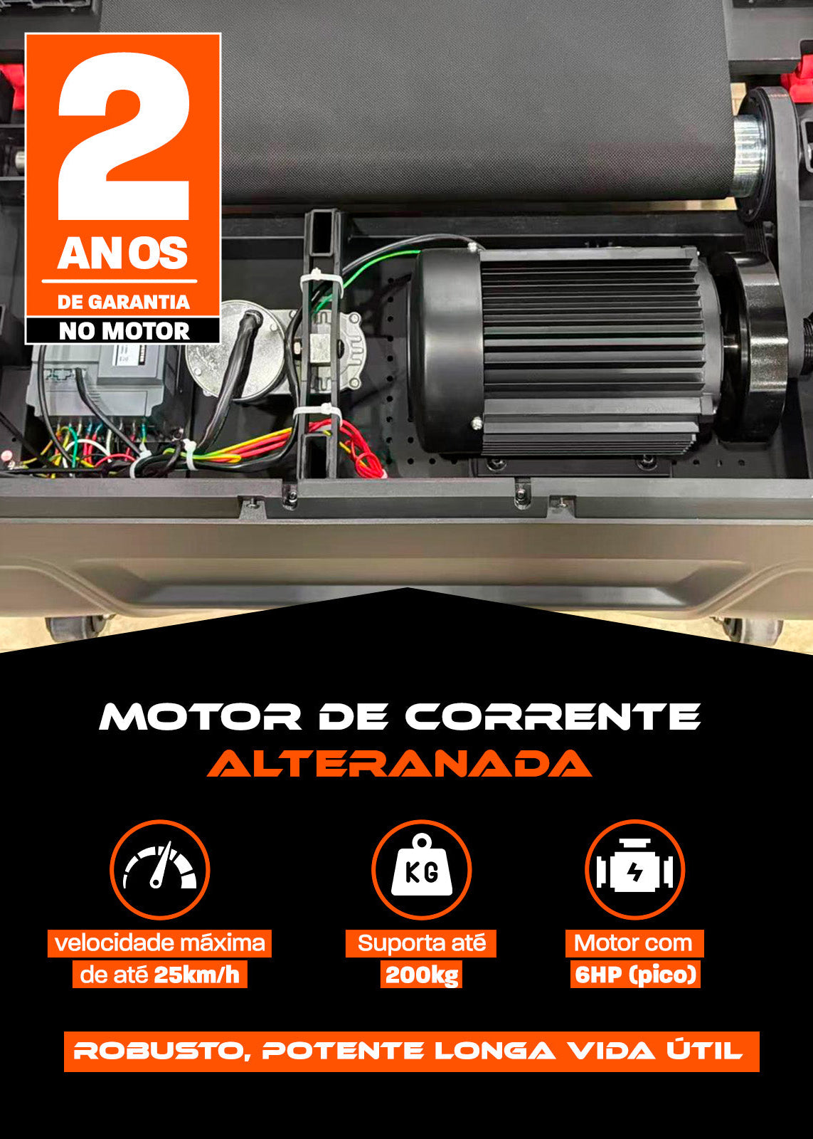 Esteira Profissional Infinity Pro | 25 km/h | Suporta 200 kg | Motor AC 6 HPP | Inclinação Automática com 25 Níveis - MegaGym