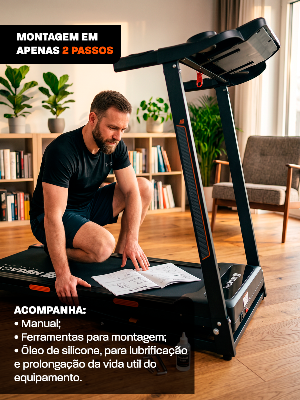 Esteira Ergométrica Elétrica Dobrável SMART PACE FULL | Conexão Bluetooth | Até 12 Km/h | Suporta 120 Kg