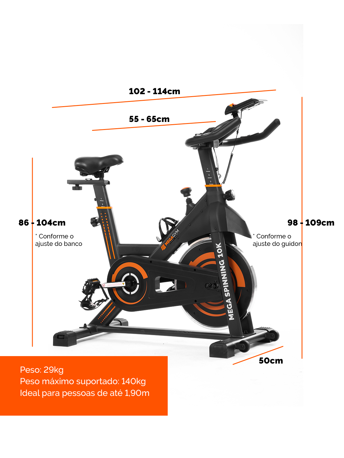 Bicicleta Ergométrica Bike Mega Spinning 10K