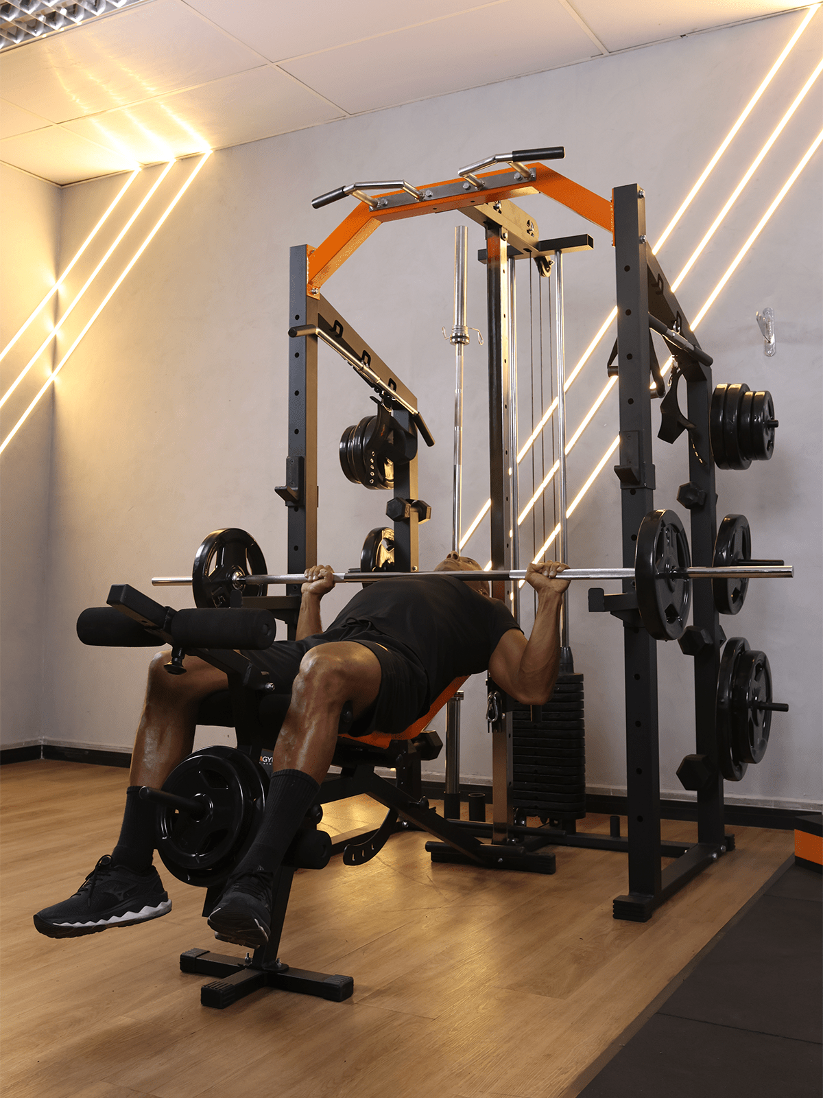Kit 5 Estação De Musculação Mega Rack Full Com Polia Móvel Flutuante - MegaGym
