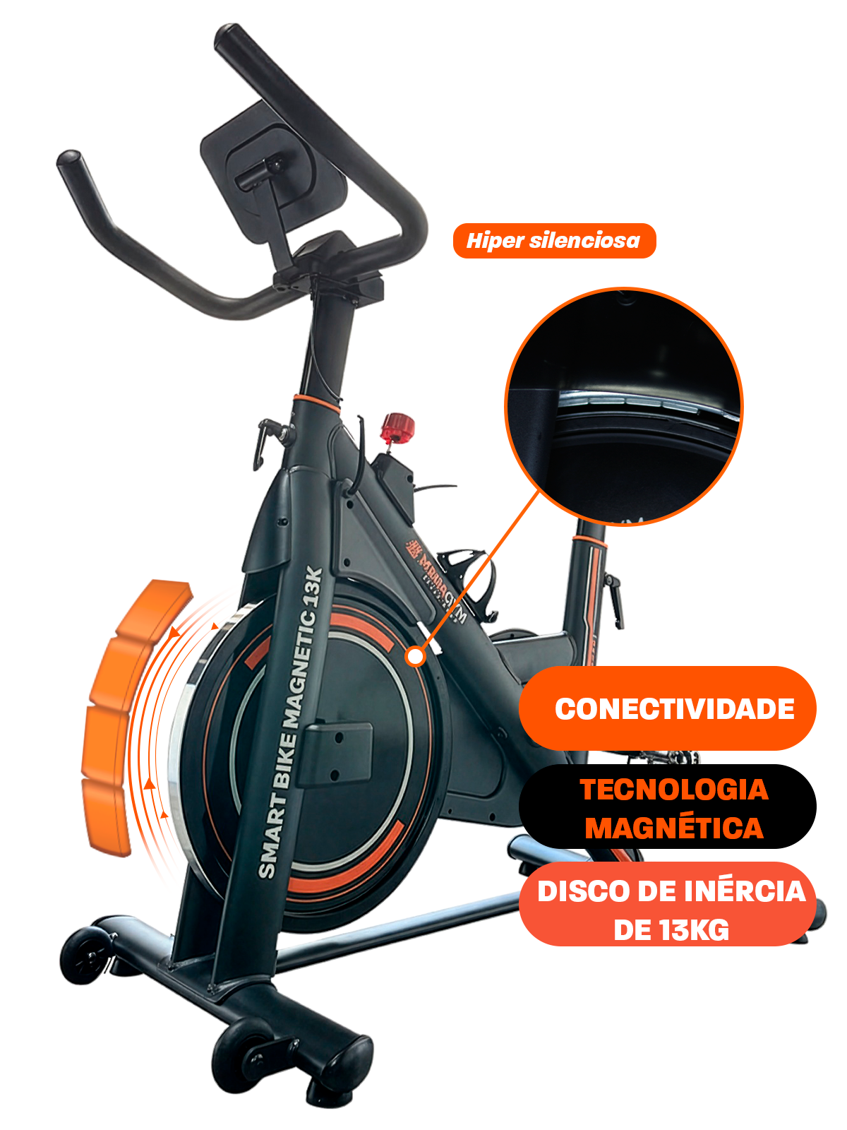 Bicicleta Ergométrica Smart Magnetic 13K | Disco 13KG | Resistência Magnética potente | Banco Ultra Soft