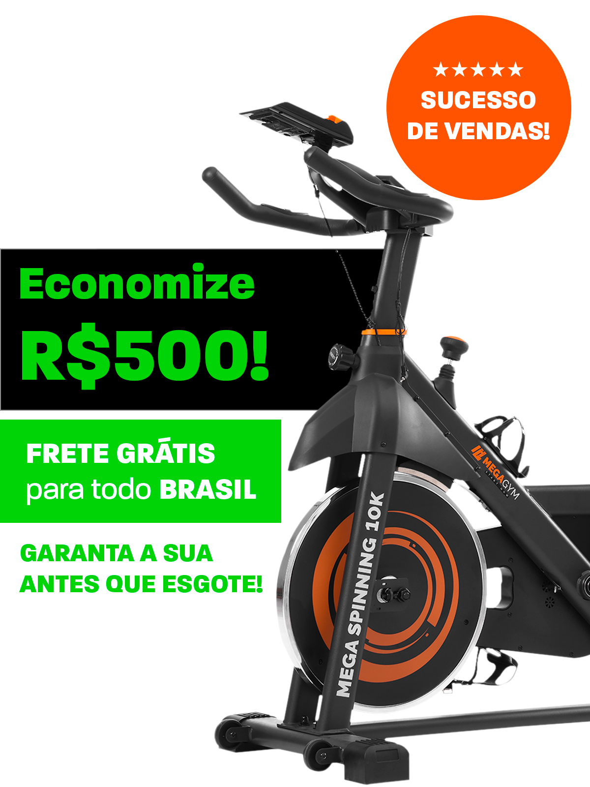 Bicicleta Ergométrica Bike Mega Spinning 10K