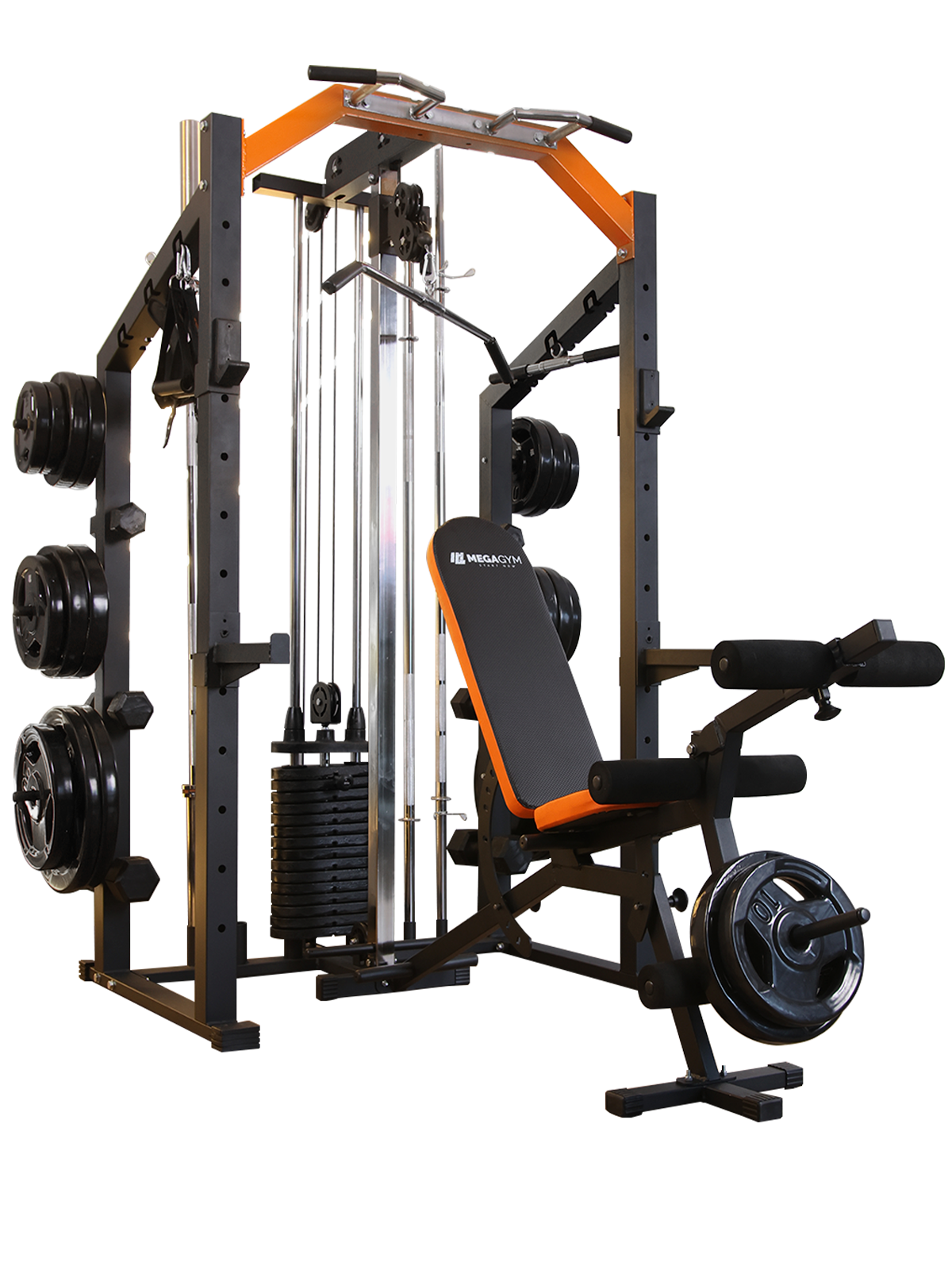 Kit 1 Estação De Musculação Mega Rack Full Com Polia Móvel Flutuante