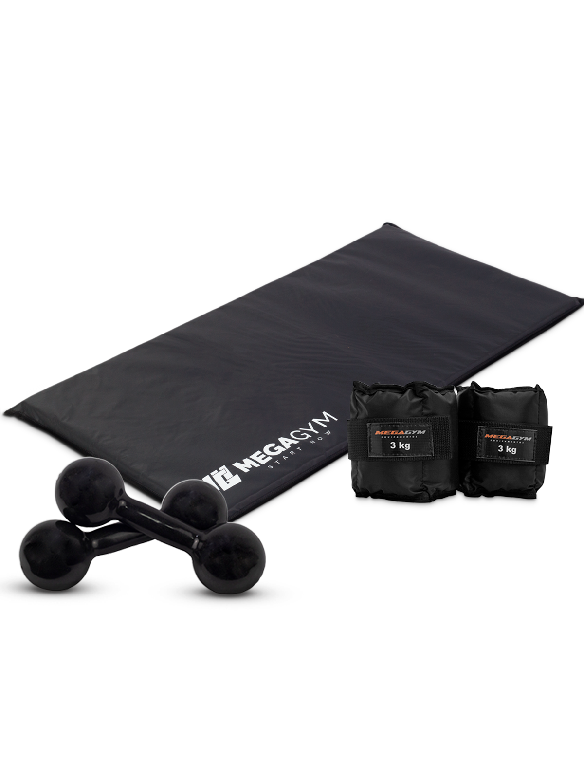 Kit Power Paula com Colchonete + Par de Caneleiras + Par de Halter Bola Emborrachado