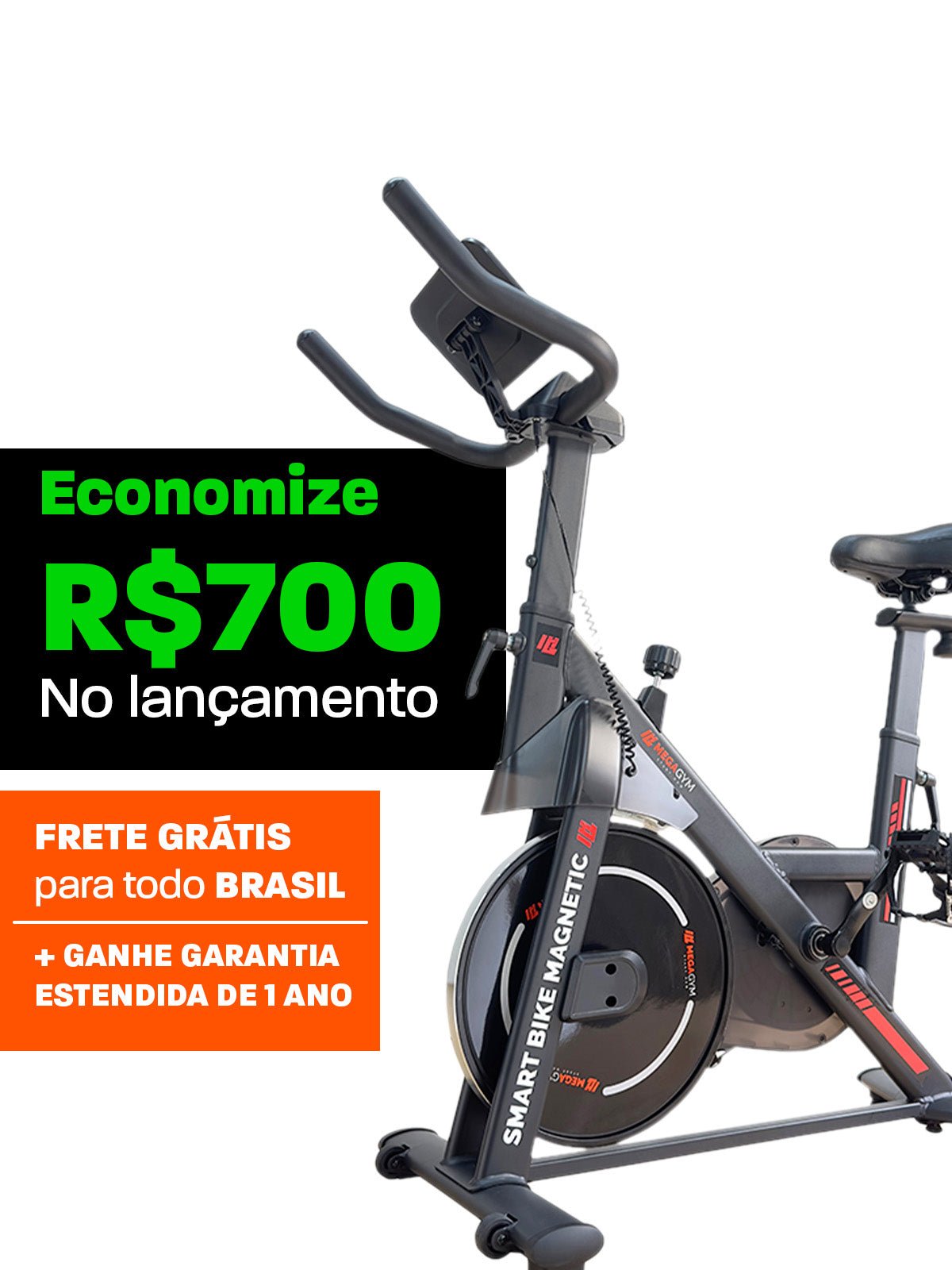 Bicicleta Ergométrica Smart Bike Magnetic MegaGym - MegaGym