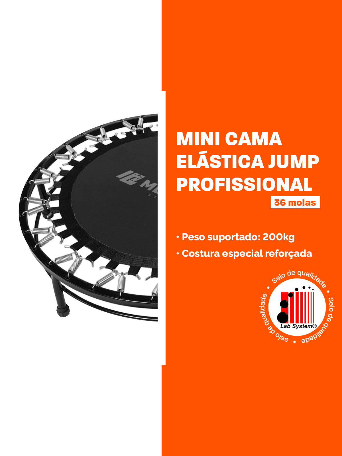 Mini Jump Trampolim Profissional 36 Molas - MegaGym