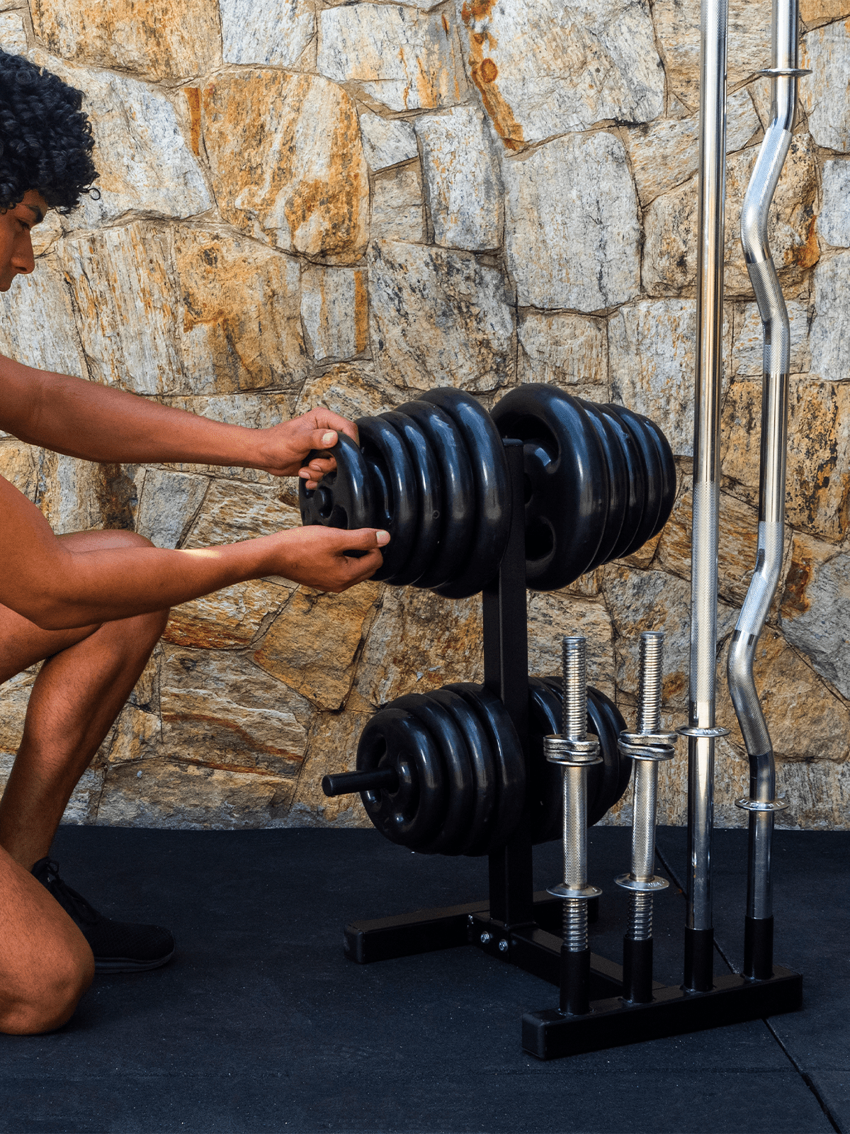 Suporte Profissional P/ Barras E Anilhas 300kg - MegaGym