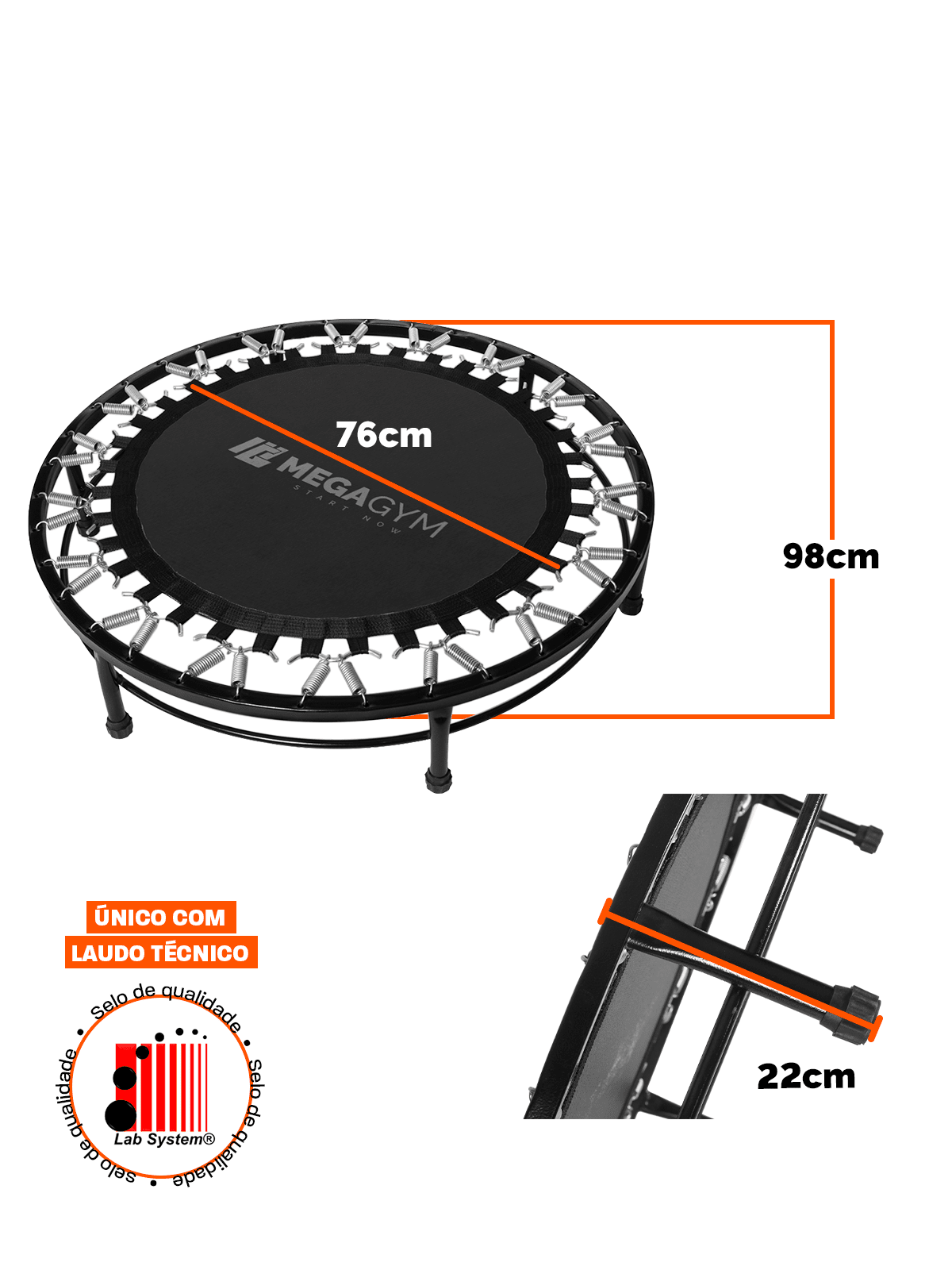 Mini Jump Trampolim Profissional 32 Molas Rosa - MegaGym